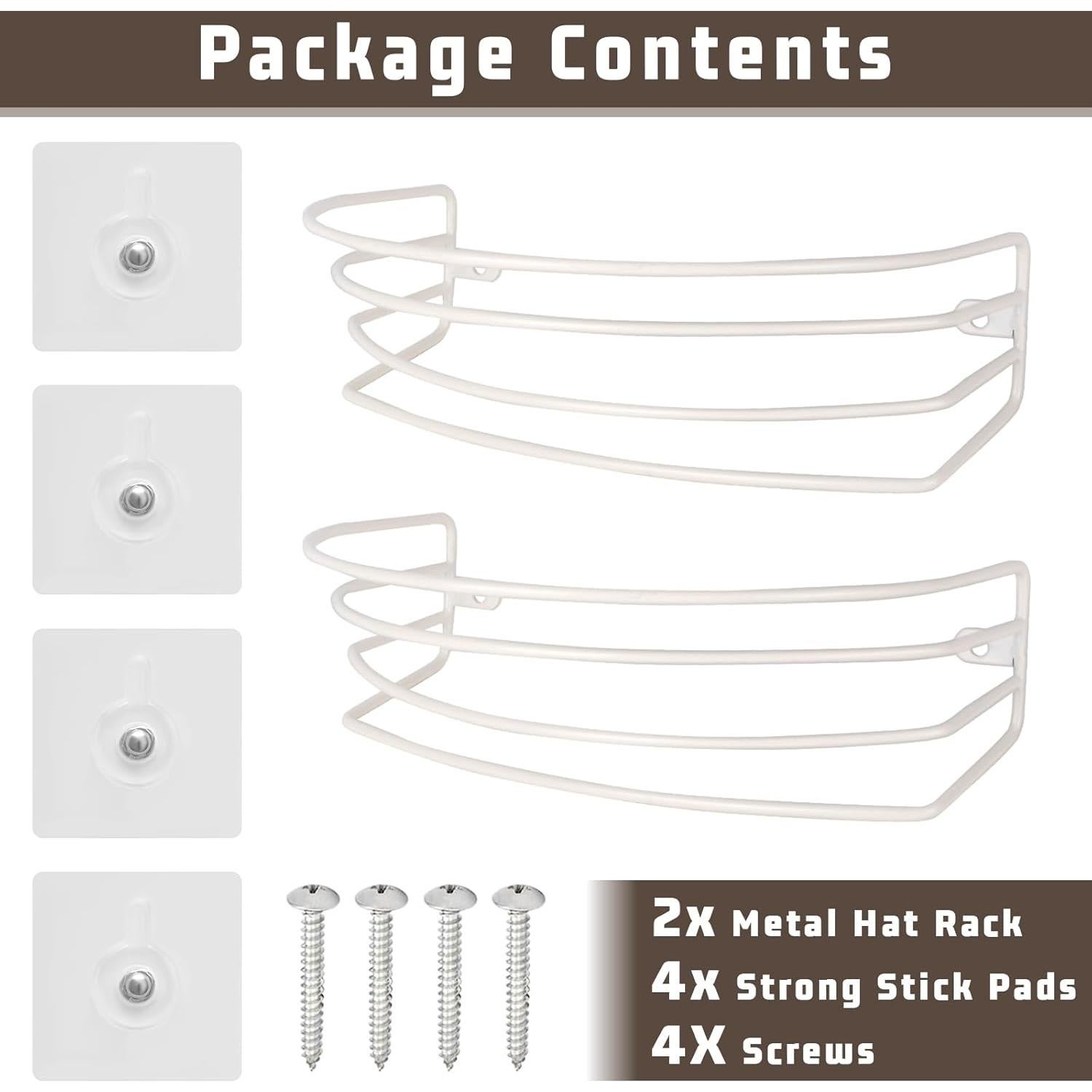 Organizador de Sombreros Fikoksol Beige, Soporte Pared 2 Piezas