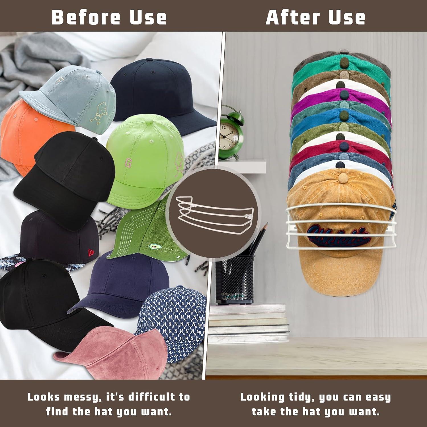 Organizador de Sombreros Fikoksol Beige, Soporte Pared 2 Piezas