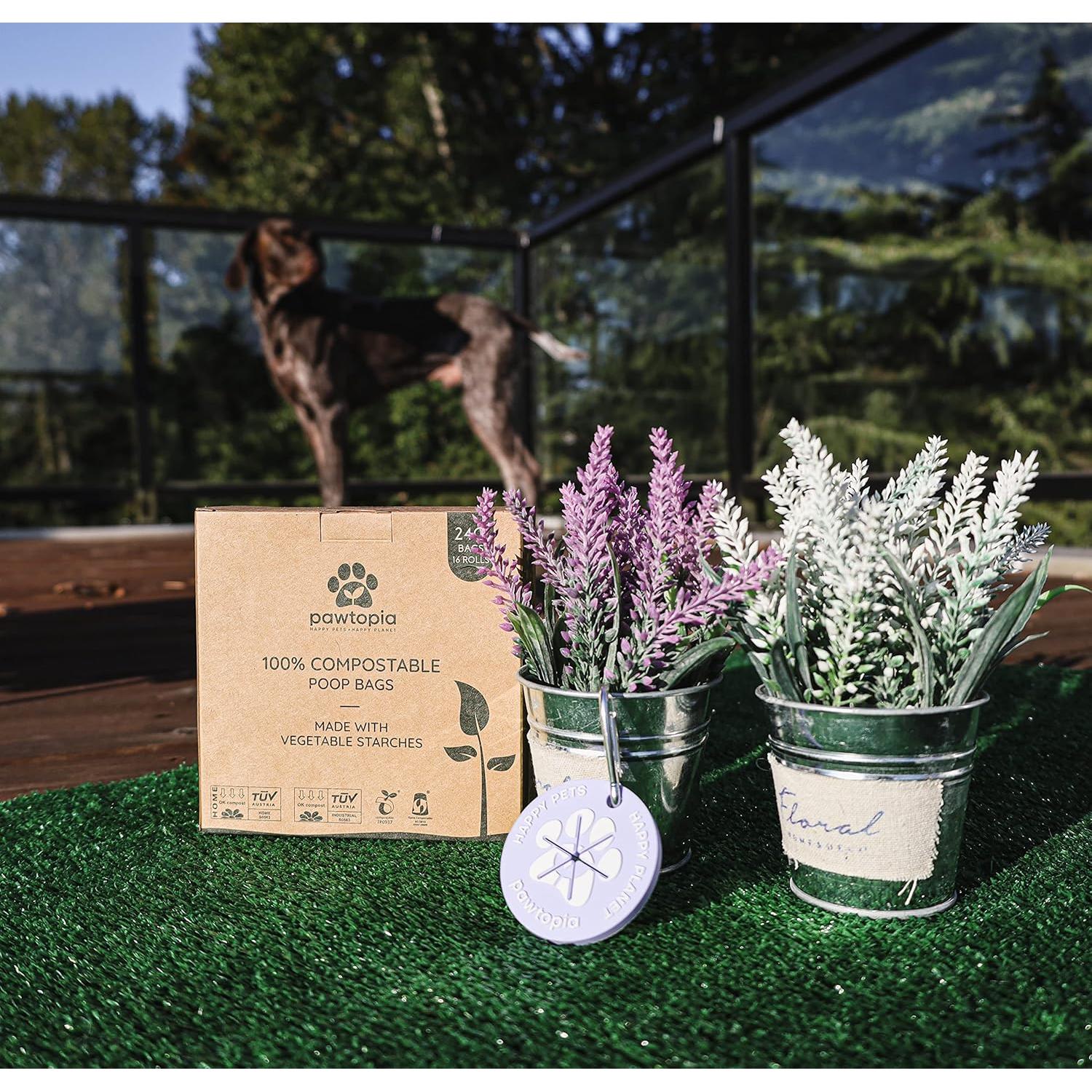 Bolsas de Poop Compostables Pawtopia 240 Unidades con Portabolsas