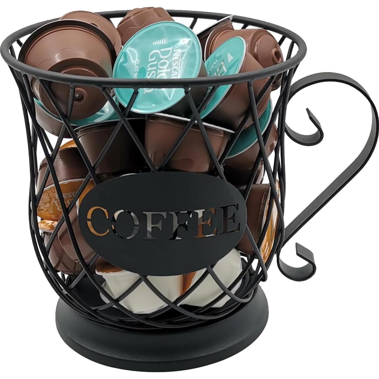 Cesta de Almacenamiento para 35 Cápsulas de Café MFBJXC, Negro