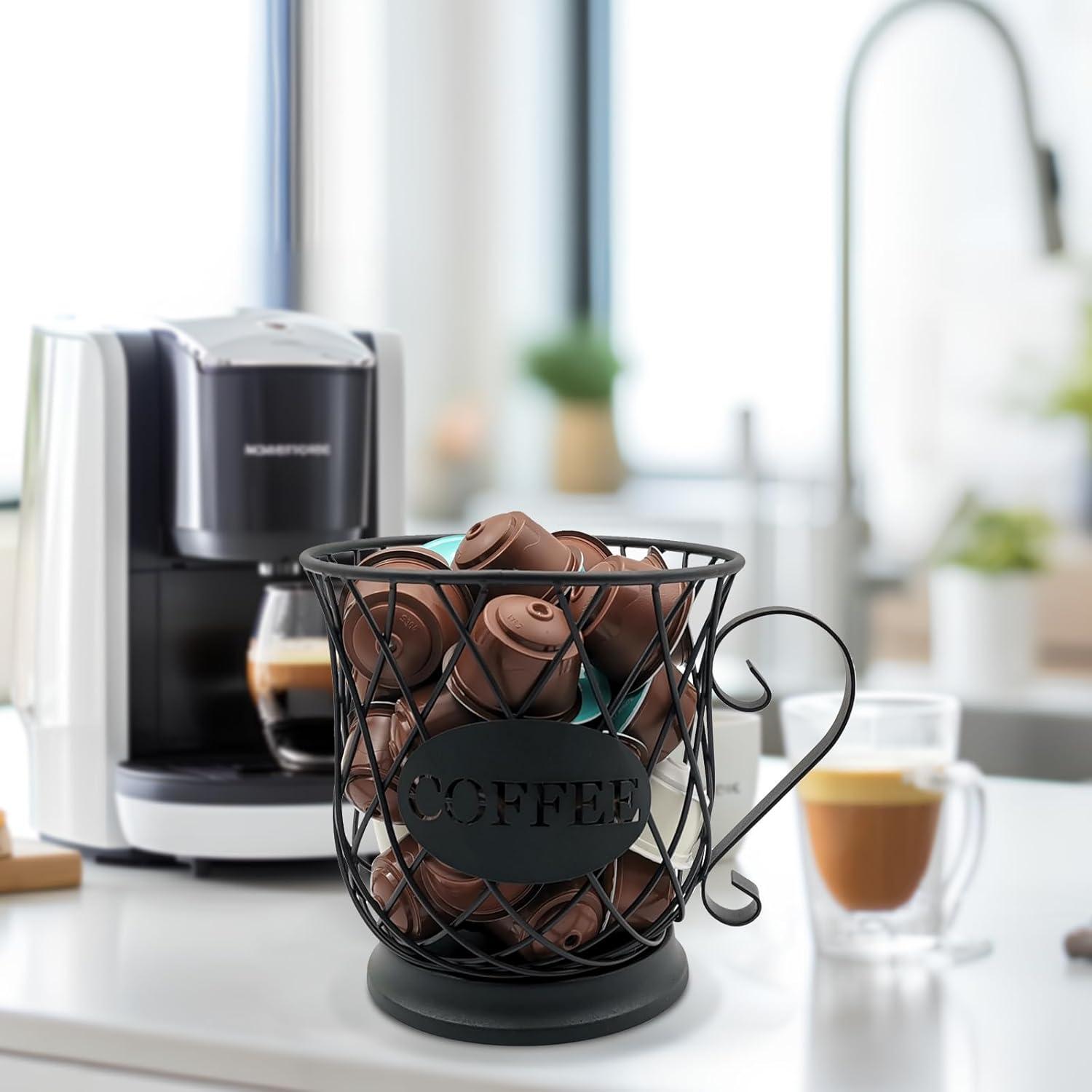 Cesta de Almacenamiento para 35 Cápsulas de Café MFBJXC, Negro