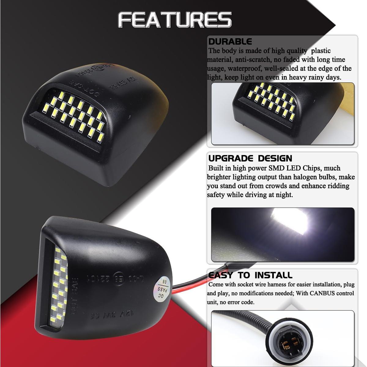 Luces de Placa LED FACAILAHA para Chevrolet y GMC - 6000K