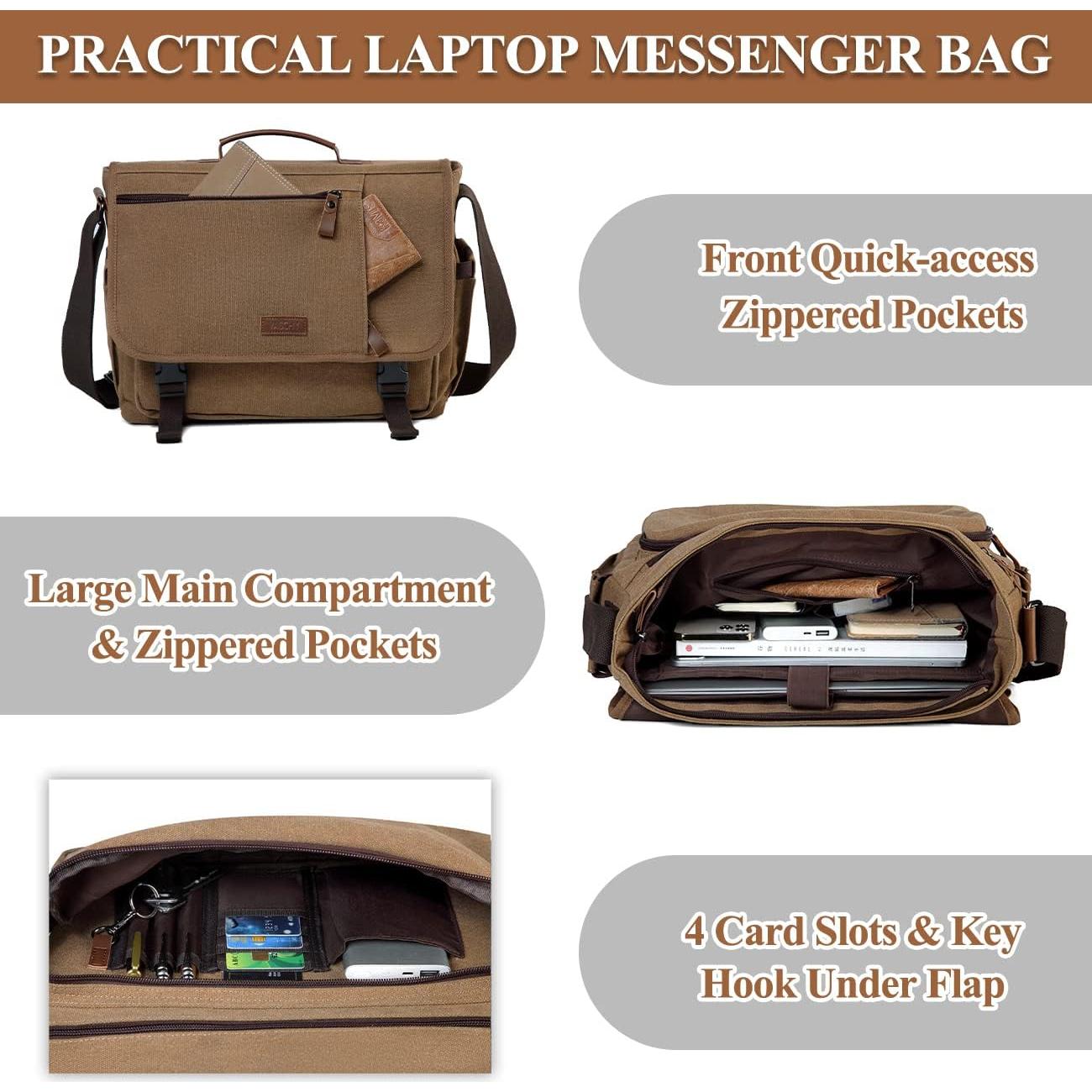 Bolsa Mensajera VASCHY para Laptop 15.6" Resistente al Agua