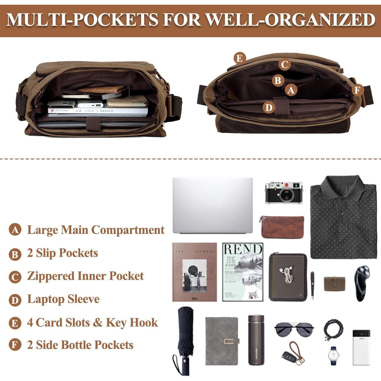 Bolsa Mensajera VASCHY para Laptop 15.6" Resistente al Agua