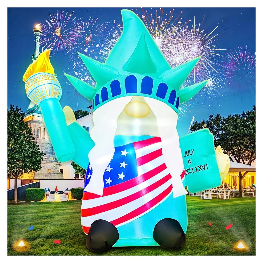 Decoración Inflable Patriótica KOOY Gnomo Libertad 1.43m