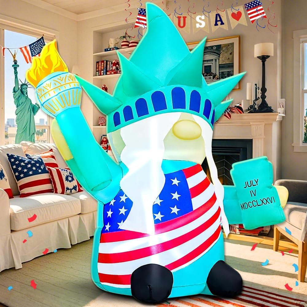 Decoración Inflable Patriótica KOOY Gnomo Libertad 1.43m