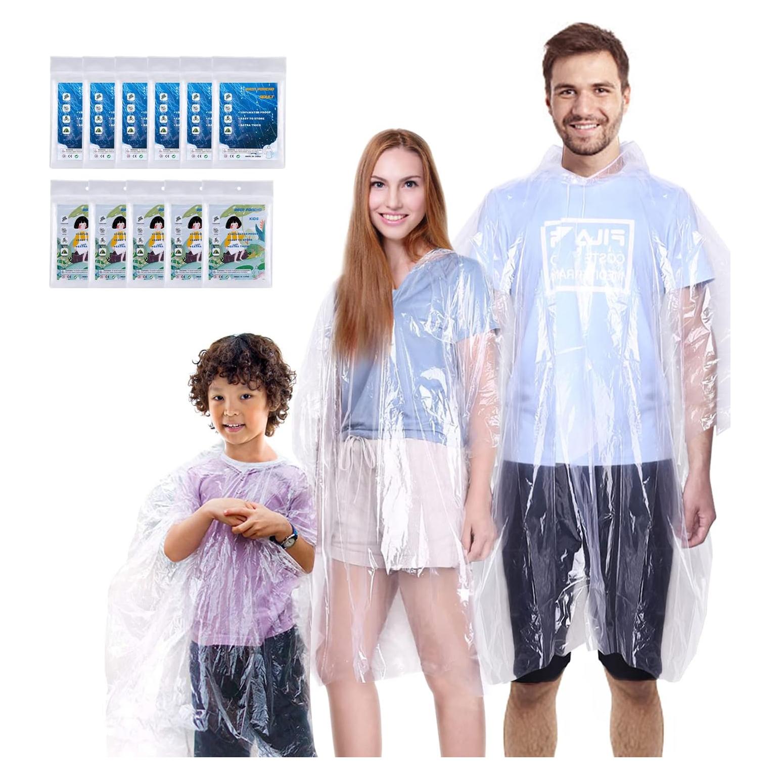 Ponchos de Lluvia Desechables INNOCHEER - Paquete Familiar 12 Unidades