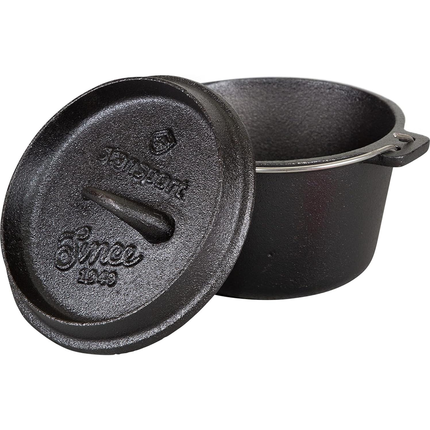 Horno Holandés de Hierro Fundido Stansport 1 QT Pre-Sazonado