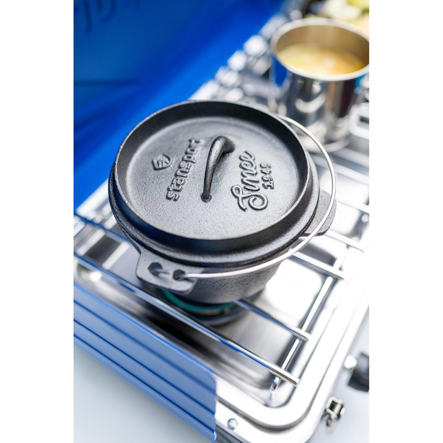 Horno Holandés de Hierro Fundido Stansport 1 QT Pre-Sazonado