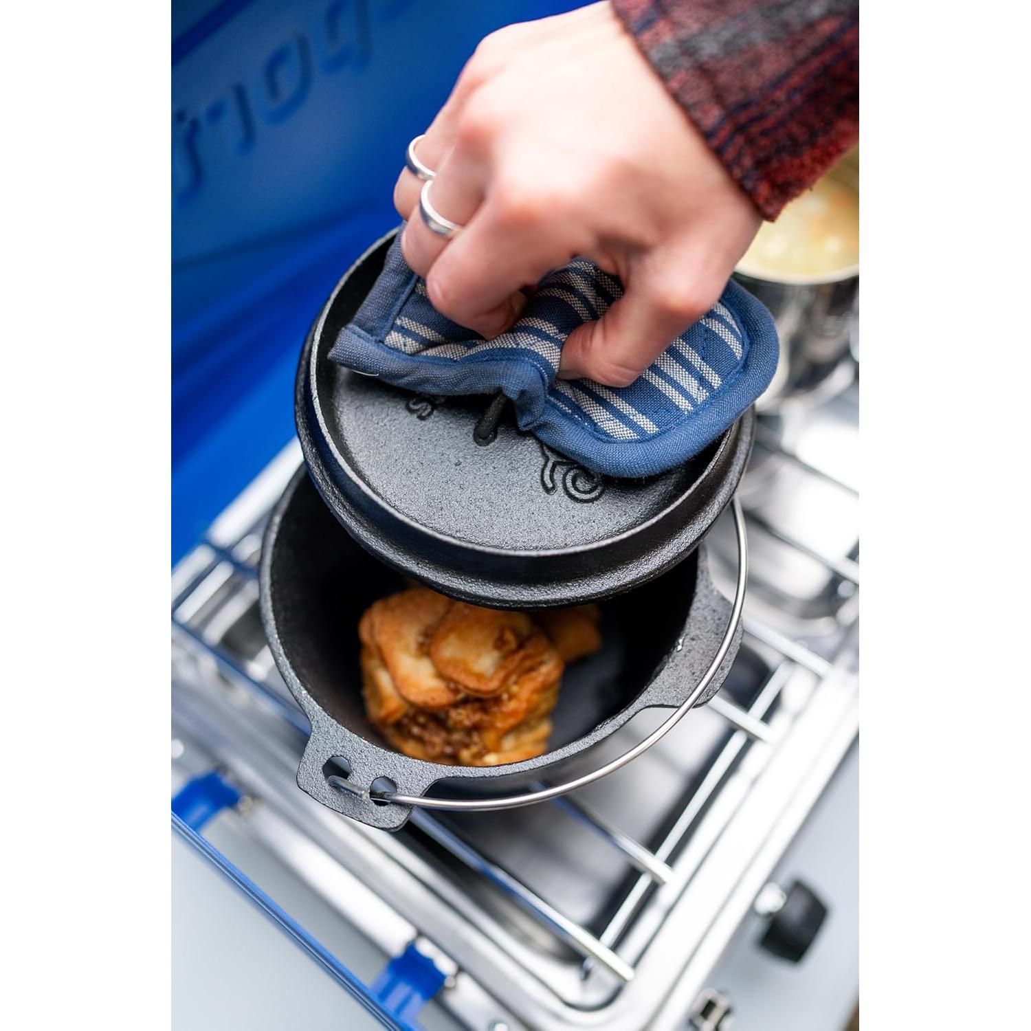 Horno Holandés de Hierro Fundido Stansport 1 QT Pre-Sazonado