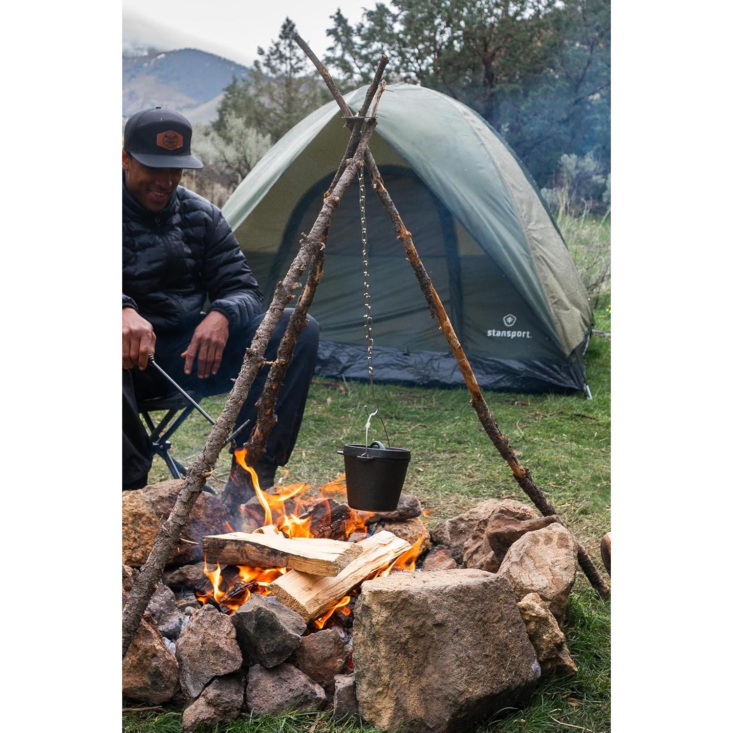 Horno Holandés de Hierro Fundido Stansport 1 QT Pre-Sazonado