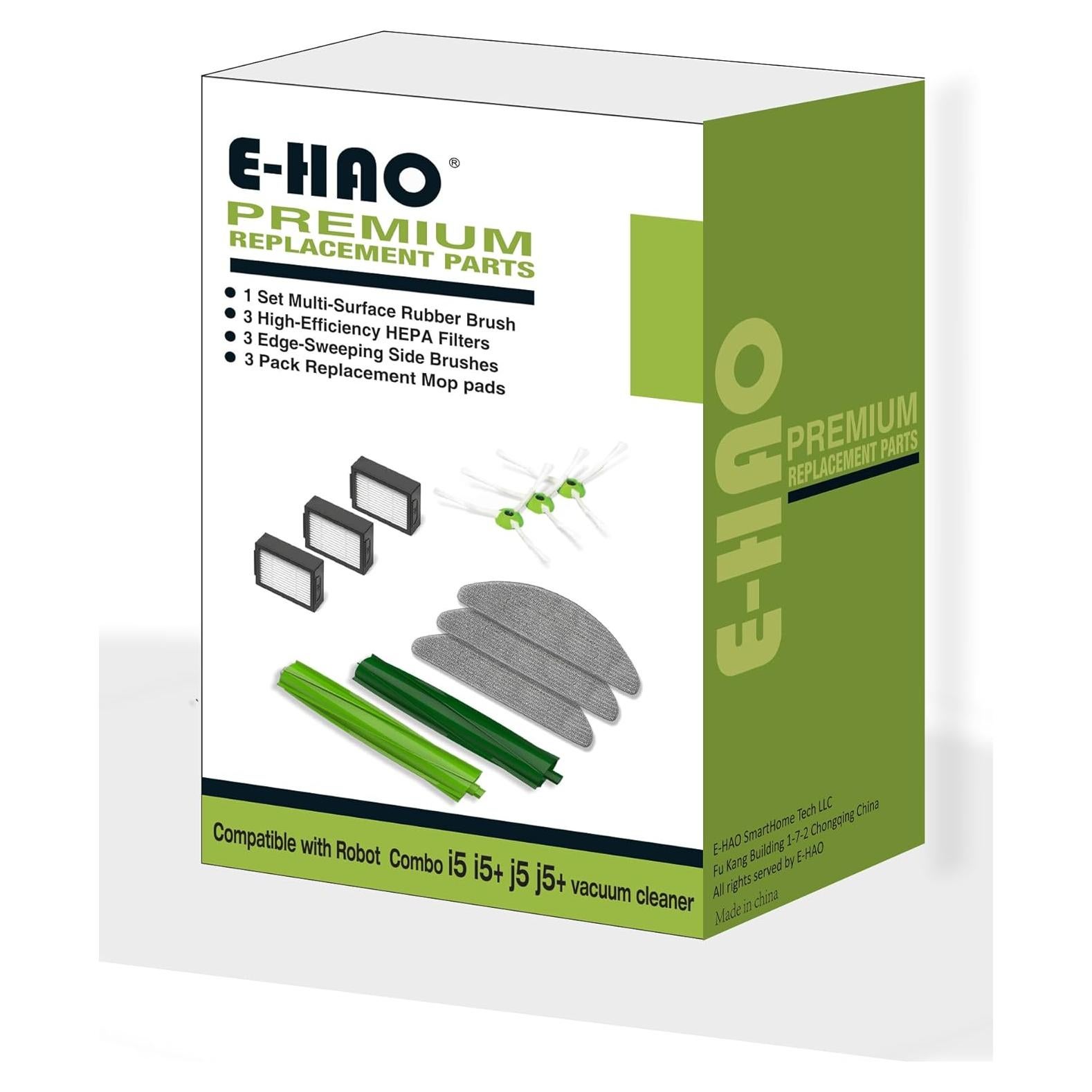 Piezas de Repuesto para Aspiradora iRobot Roomba Combo i3/i5/j5 - 1 Juego de Rodillos, 3 Filtros HEPA, 3 Paños