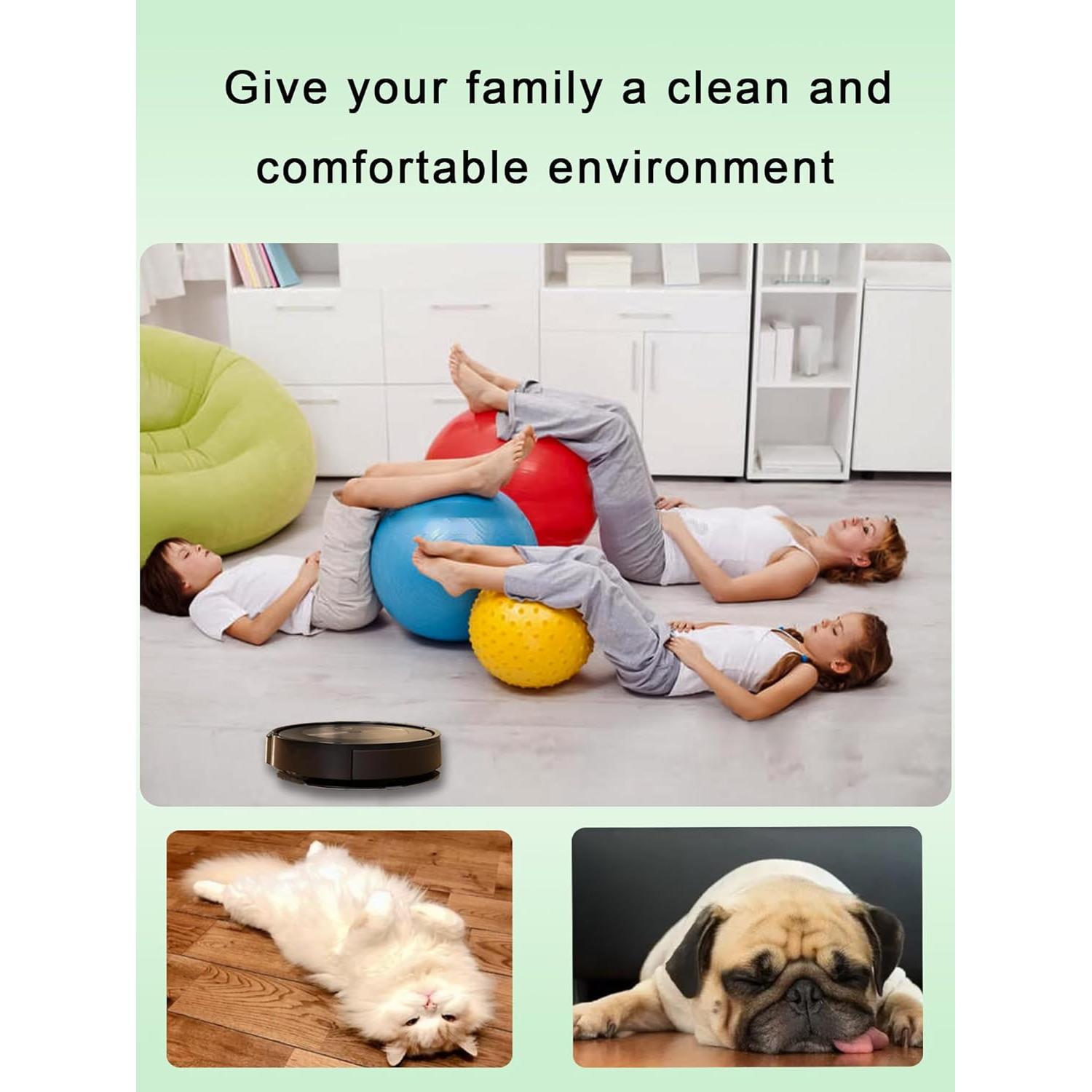 Piezas de Repuesto para Aspiradora iRobot Roomba Combo i3/i5/j5 - 1 Juego de Rodillos, 3 Filtros HEPA, 3 Paños