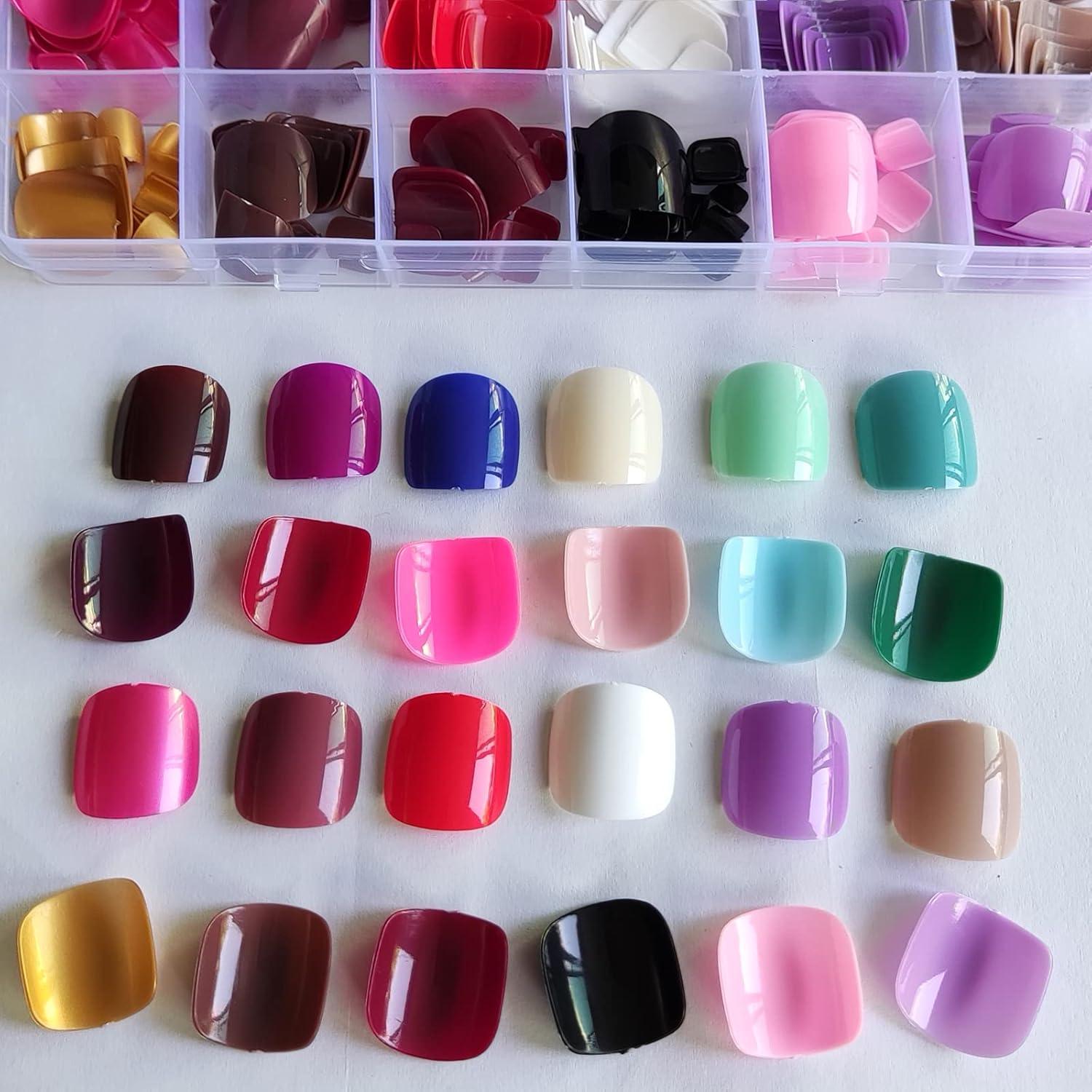 Kit de Uñas Postizas para Pies LoveOurHome 576pc 24 Colores