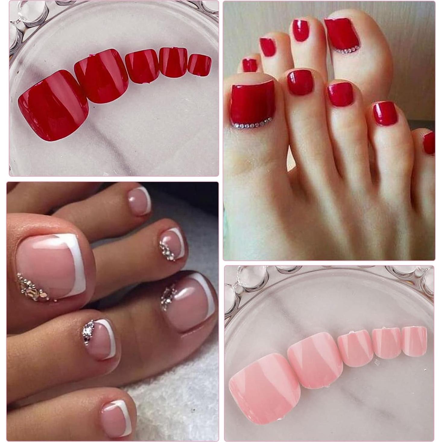 Kit de Uñas Postizas para Pies LoveOurHome 576pc 24 Colores