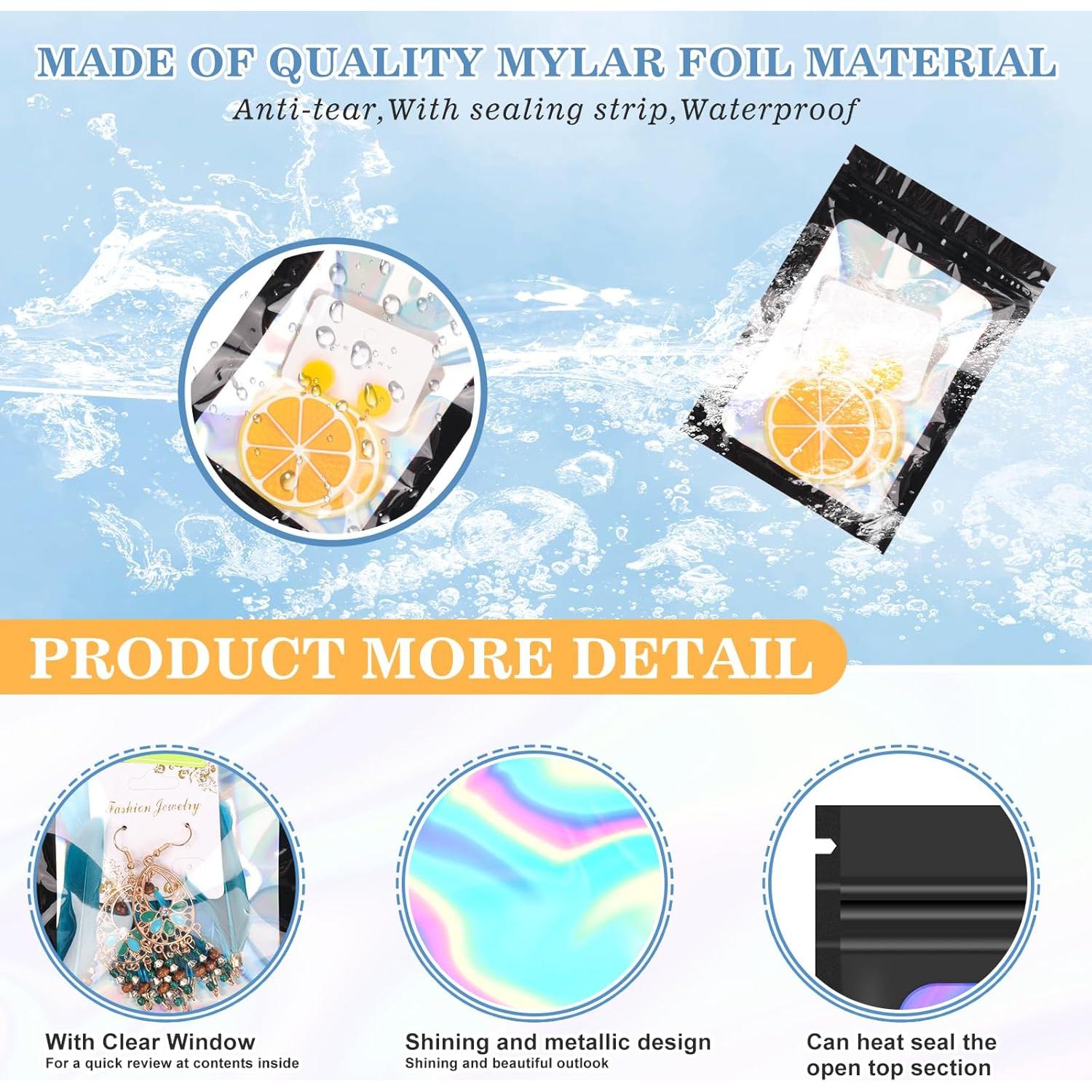 120 Bolsas Mylar Reutilizables Funseeya 6x10cm a Prueba de Olores