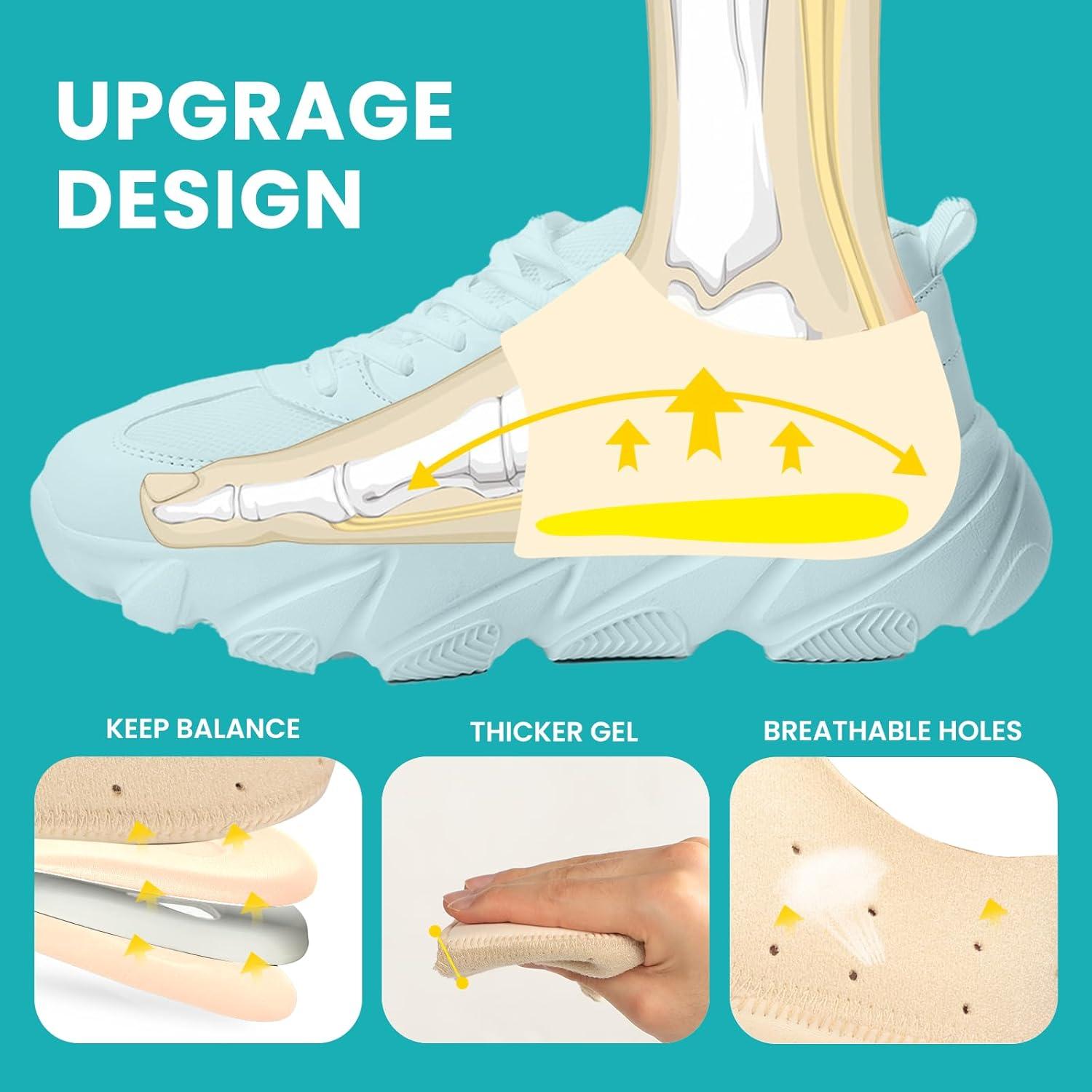 Protectores de talón Promifun para fascitis plantar - Gel, Beige, S