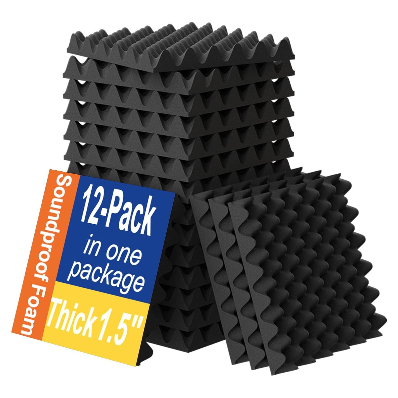 Paquete de 12 Almohadillas de Espuma Aislante de Sonido WVOVW