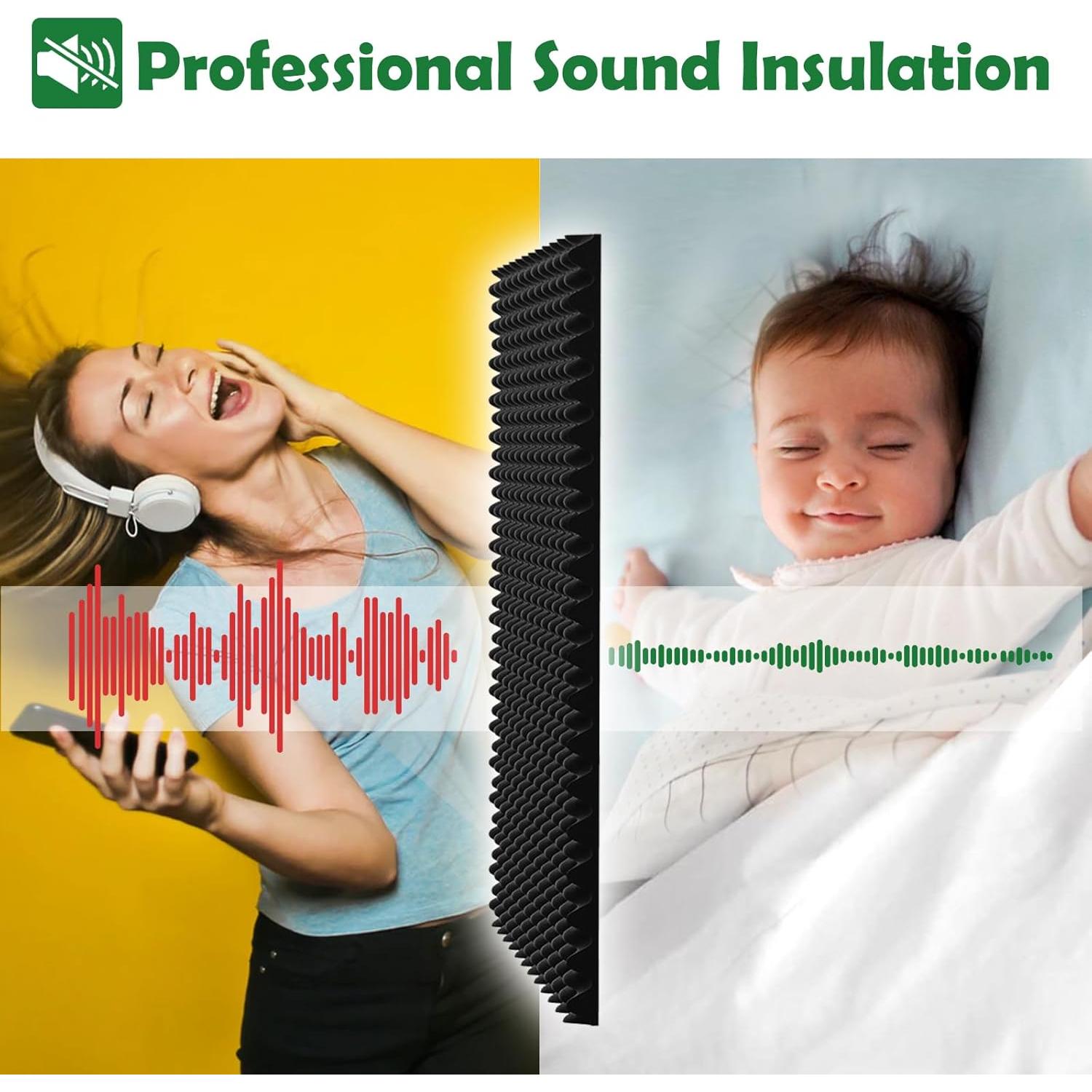 Paquete de 12 Almohadillas de Espuma Aislante de Sonido WVOVW