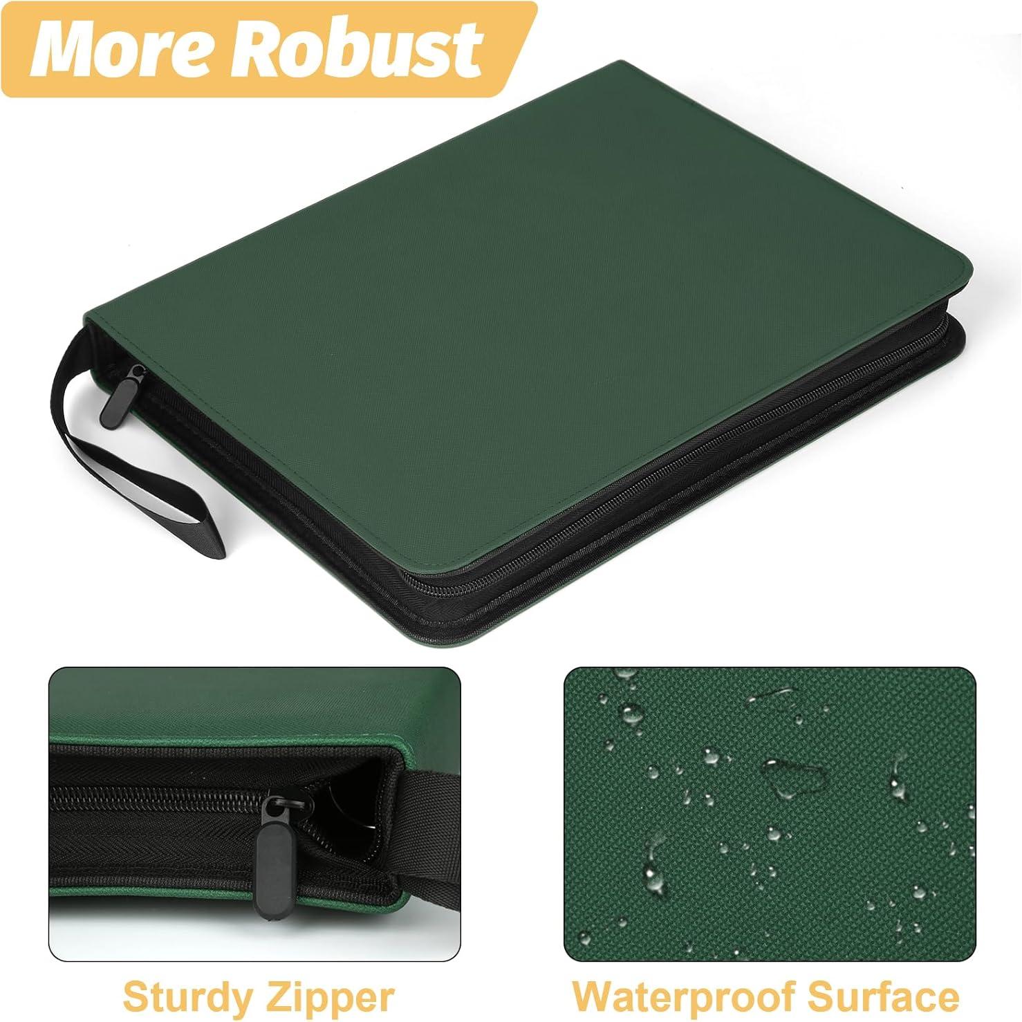 Carpeta de Tarjetas Foalgo 9 Bolsillos 720 Tarjetas Verde