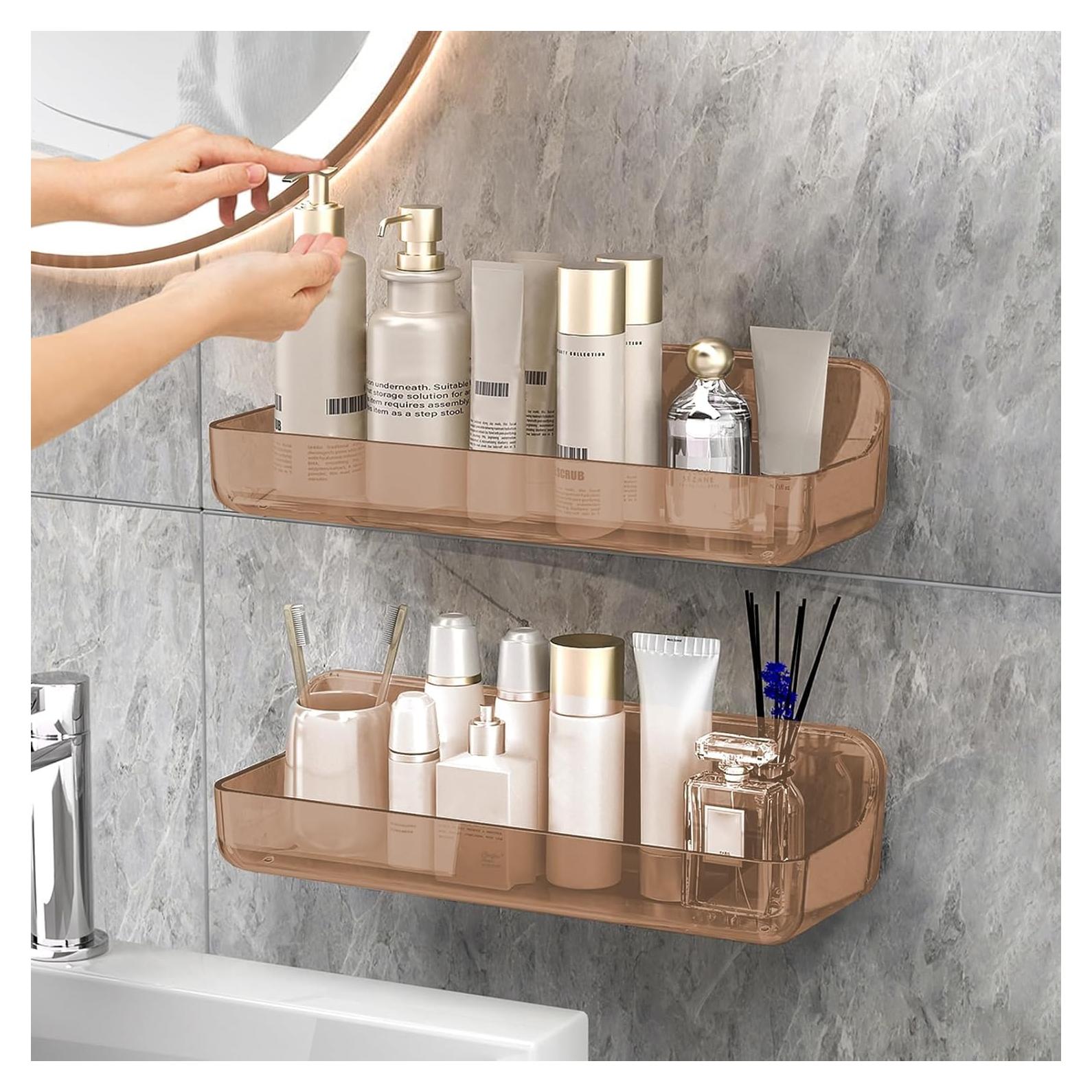 Estante de Ducha Adhesivo CGBE 2 Paquetes Transparente 31.0 cm