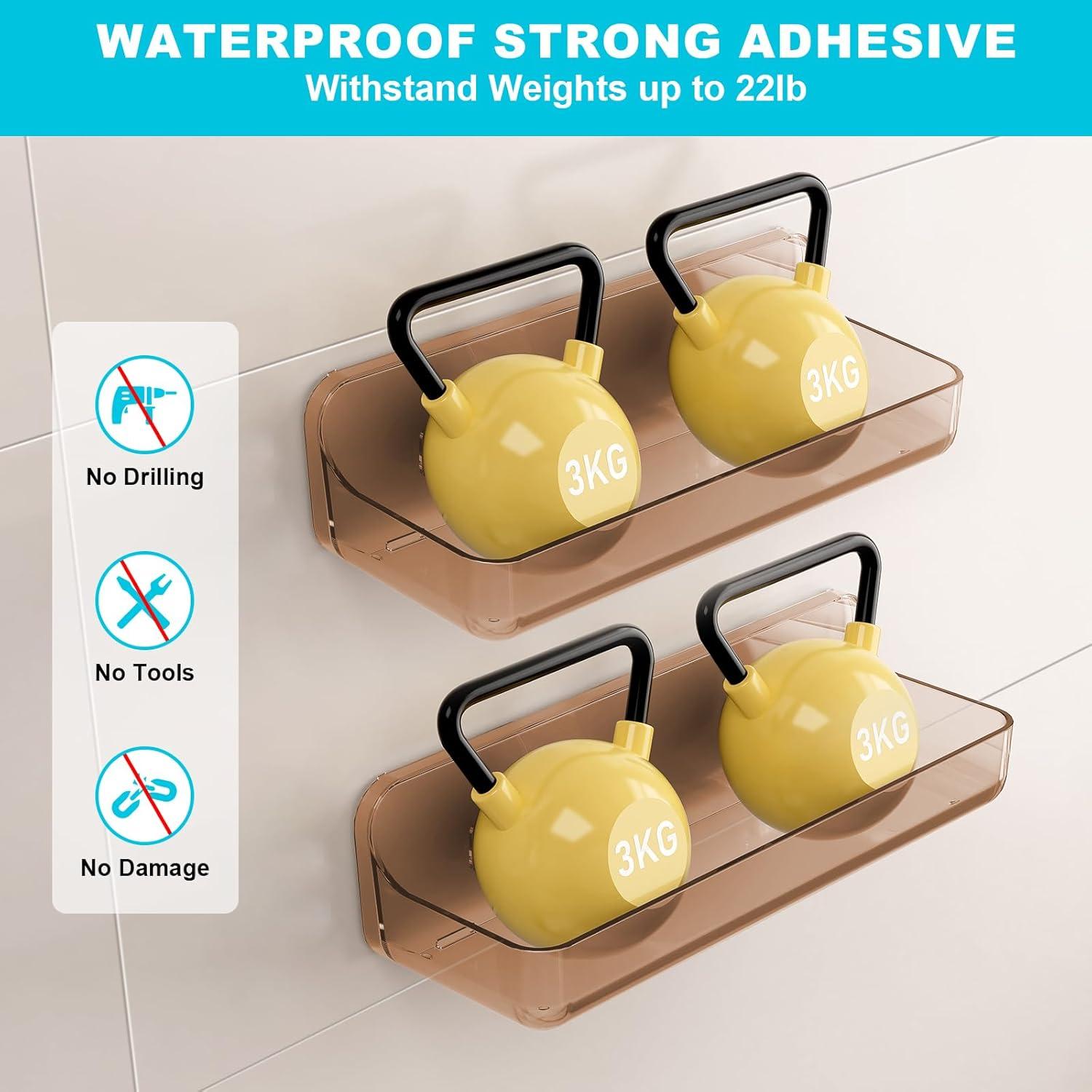 Estante de Ducha Adhesivo CGBE 2 Paquetes Transparente 31.0 cm