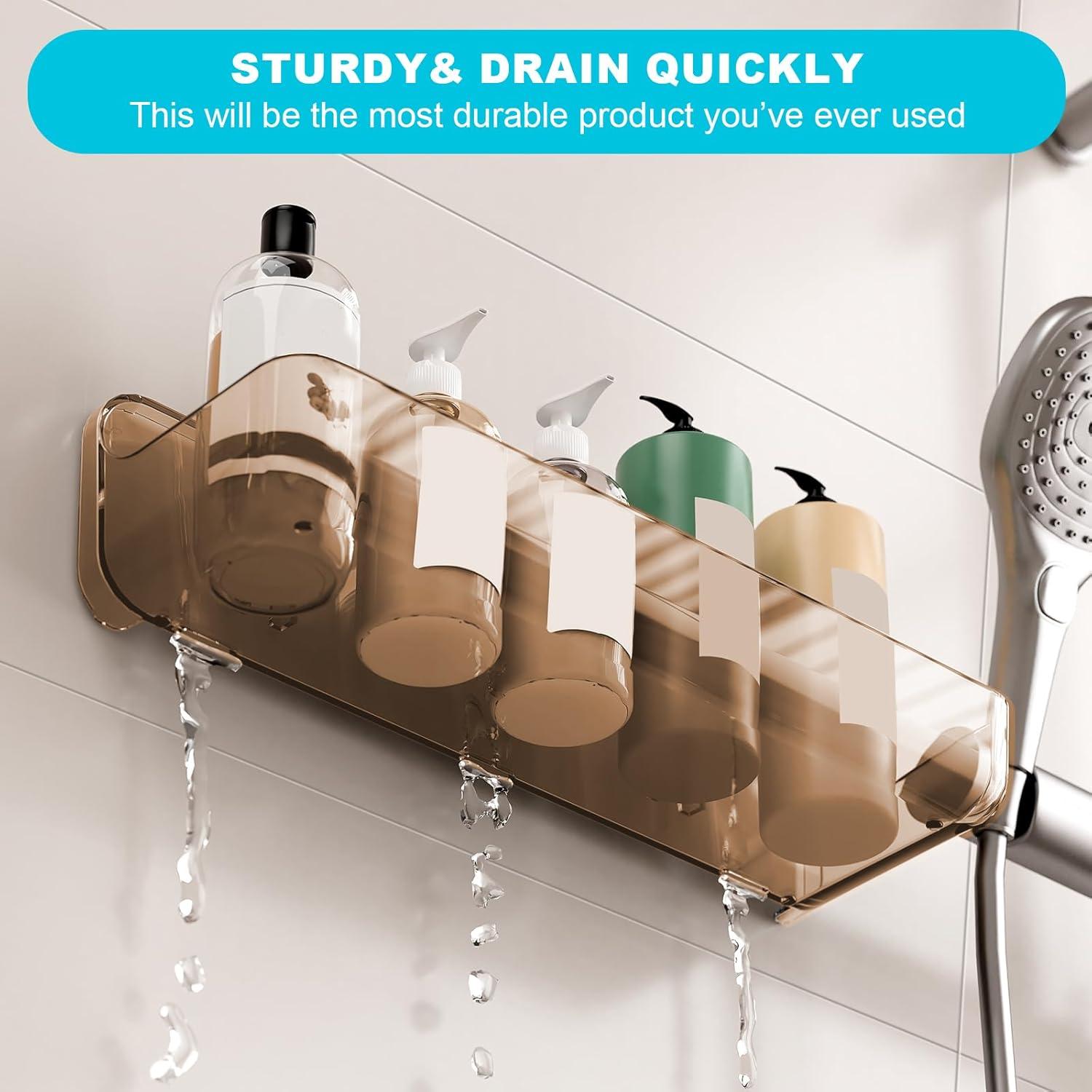 Estante de Ducha Adhesivo CGBE 2 Paquetes Transparente 31.0 cm