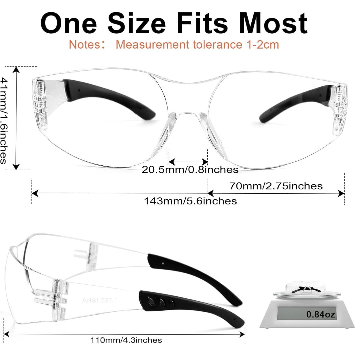 Gafas de Seguridad Transparentes Hoqiwild 120 Piezas