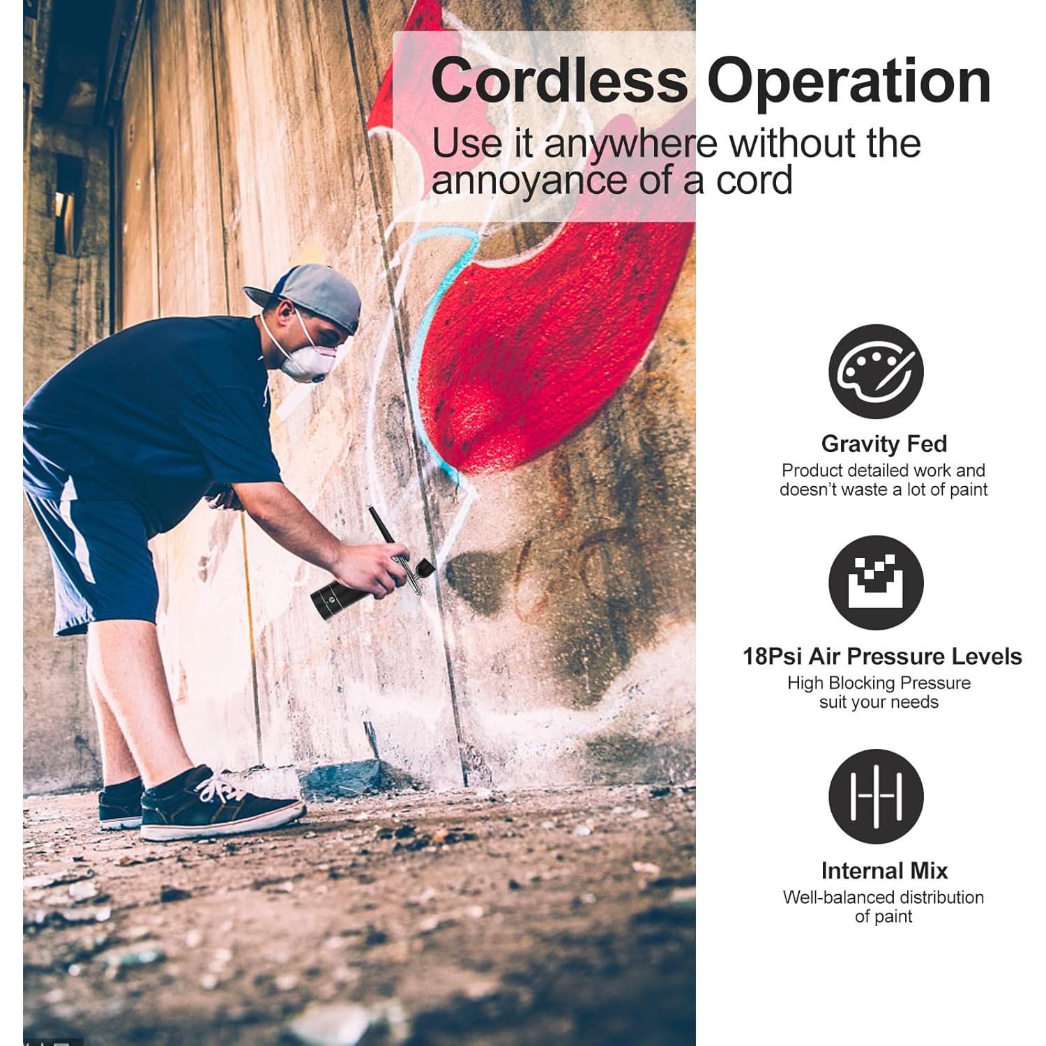 Kit de Aerógrafo Inalámbrico Rhinowisdom - 380g, 30PSI