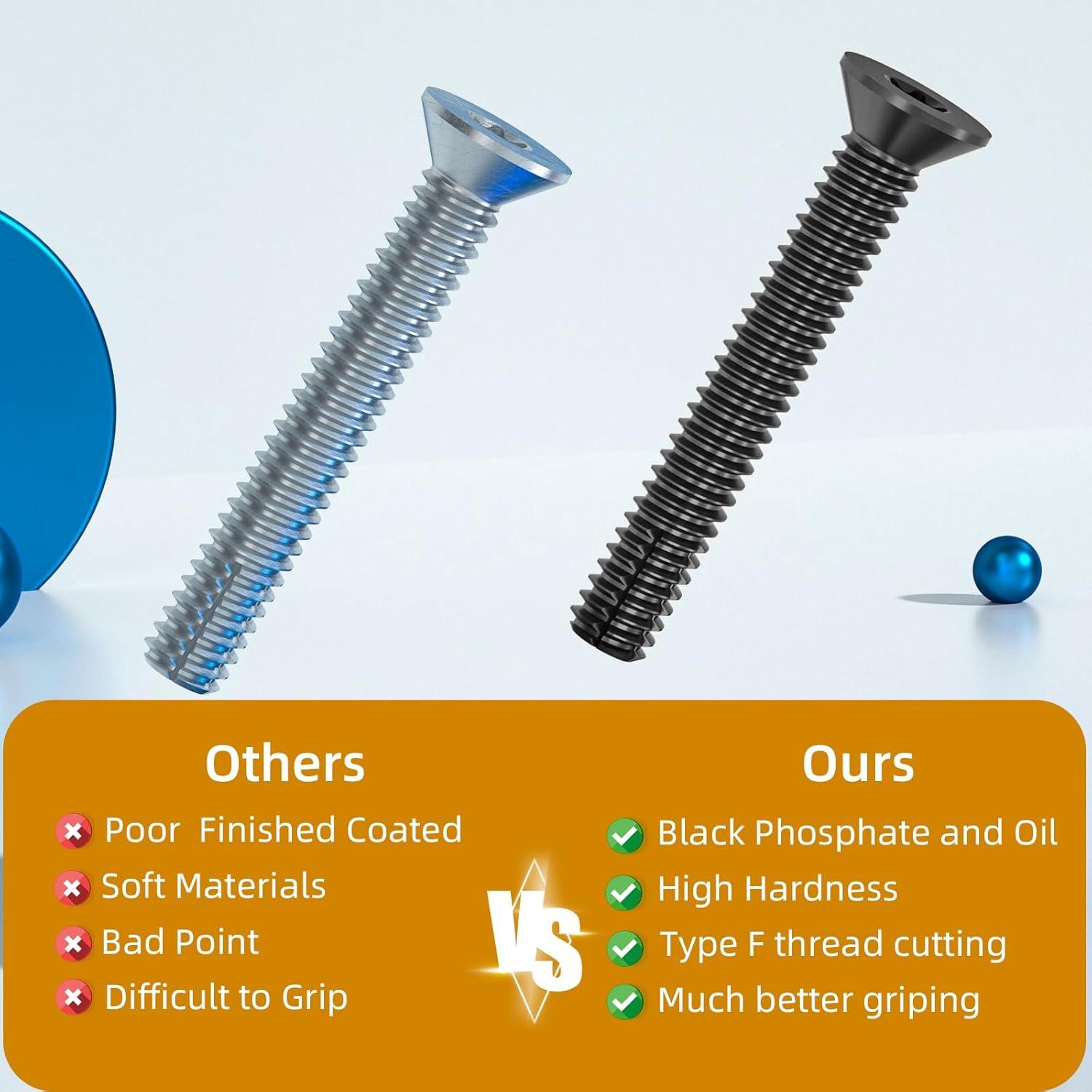 Tornillos autorroscantes VGBUY 1/4x6.35cm 30 pcs Torx plano