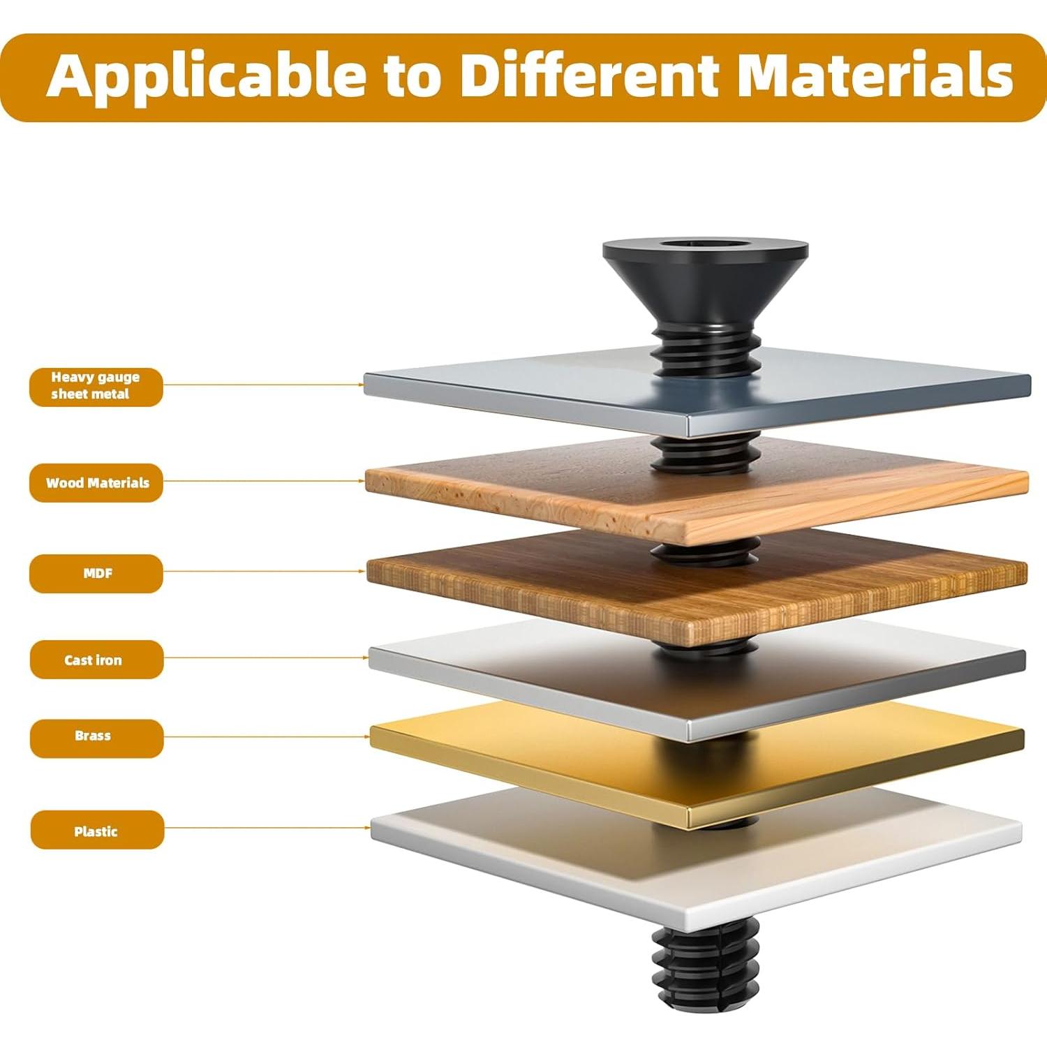 Tornillos autorroscantes VGBUY 1/4x6.35cm 30 pcs Torx plano