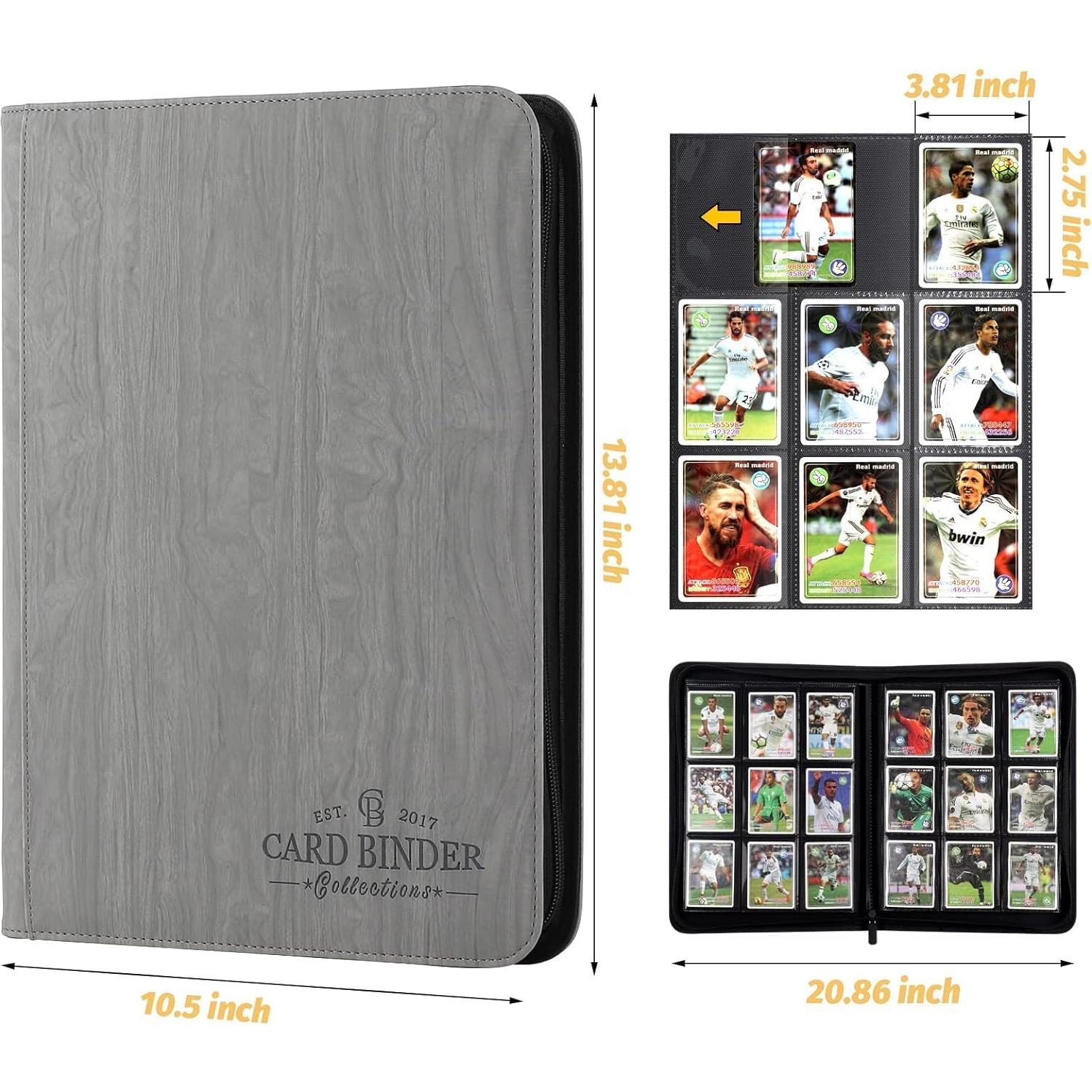 Carpeta de Tarjetas Foalgo 9 Bolsillos 540 Tarjetas Gris