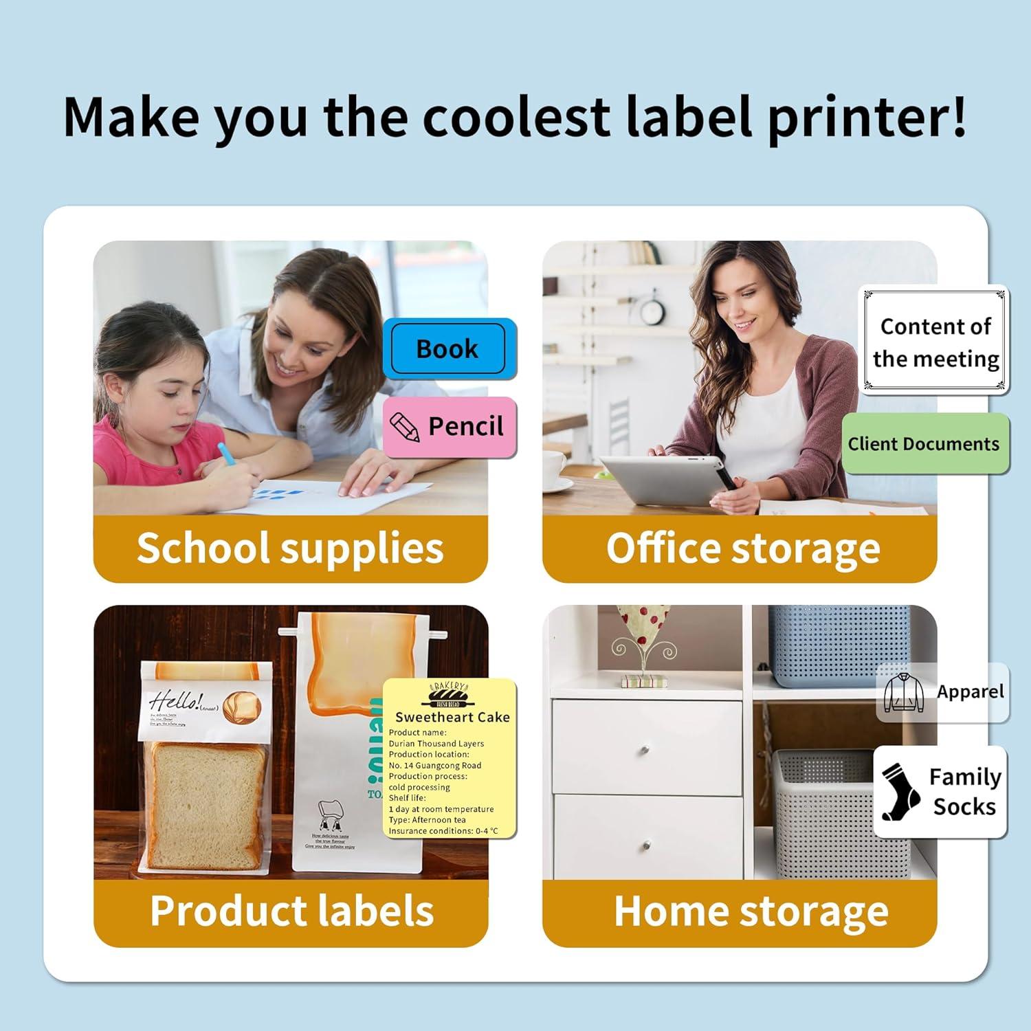 Impresora de Etiquetas Térmica Bluetooth P50 - Portátil, 200x300 dpi, Azul