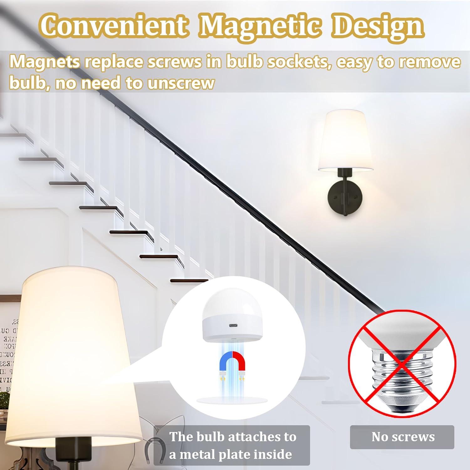 Juego de 2 apliques de pared recargables Laiebri B11 RGB