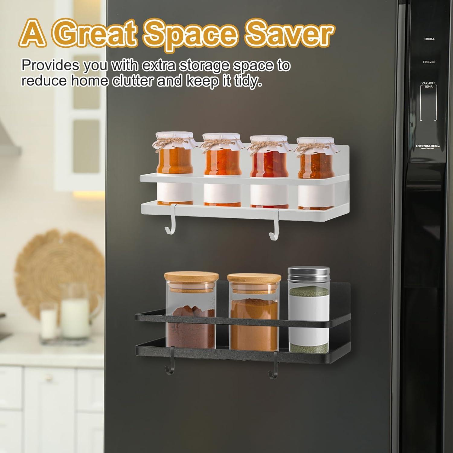 Estante Magnético para Especias PATIKIL - Negro, 24.8x11.4cm