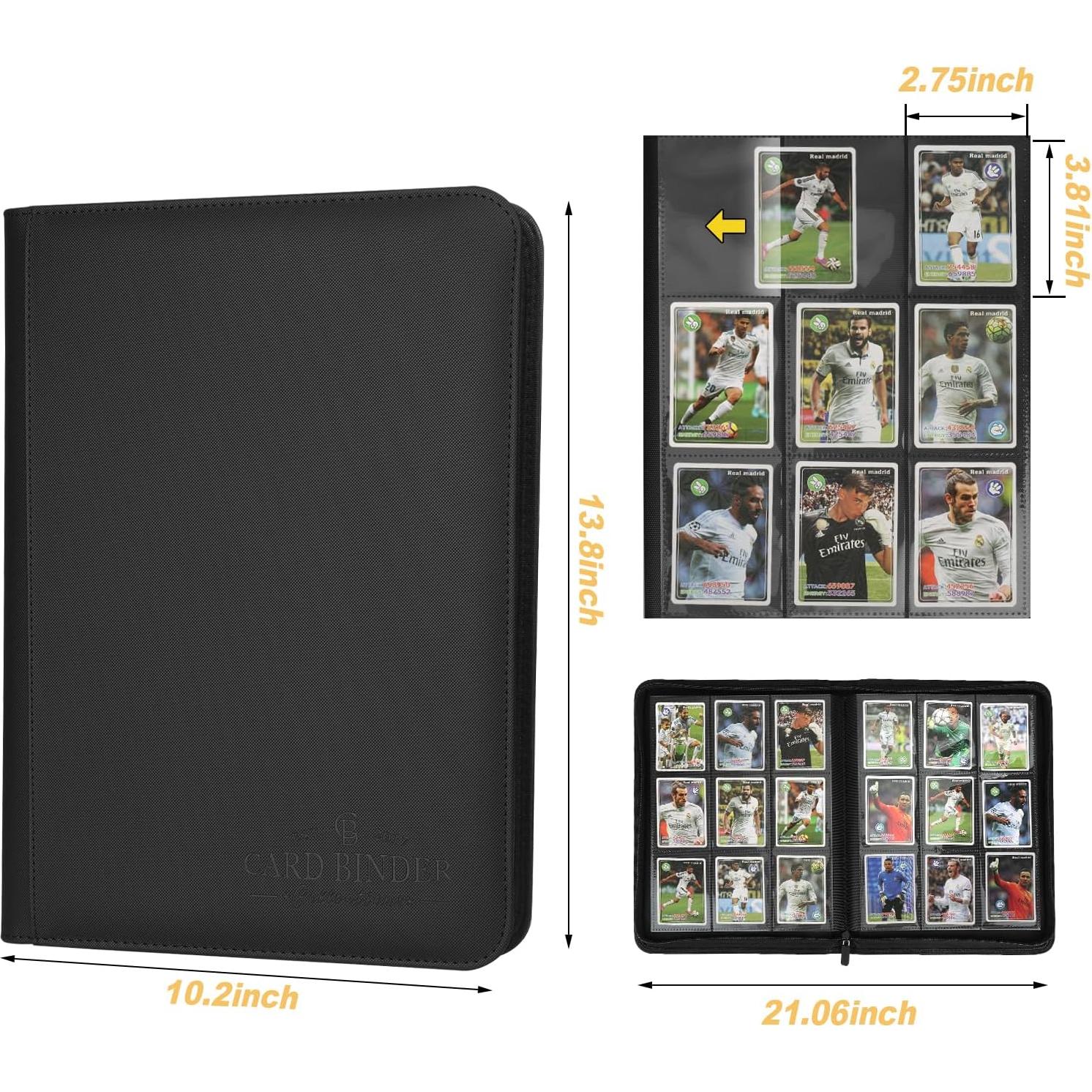 Carpeta de Tarjetas Foalgo 9 Bolsillos 540 Tarjetas Negra