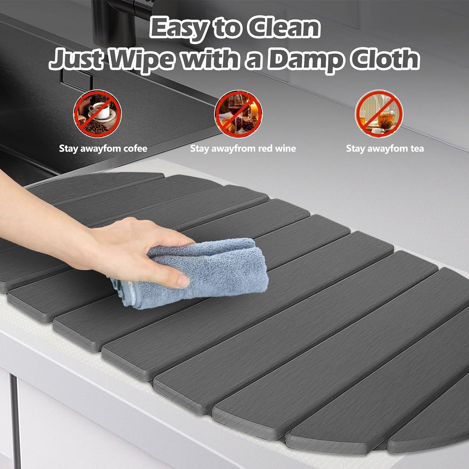 Alfombrilla de Secado de Piedra Diatomácea Grande Gris 61x41cm