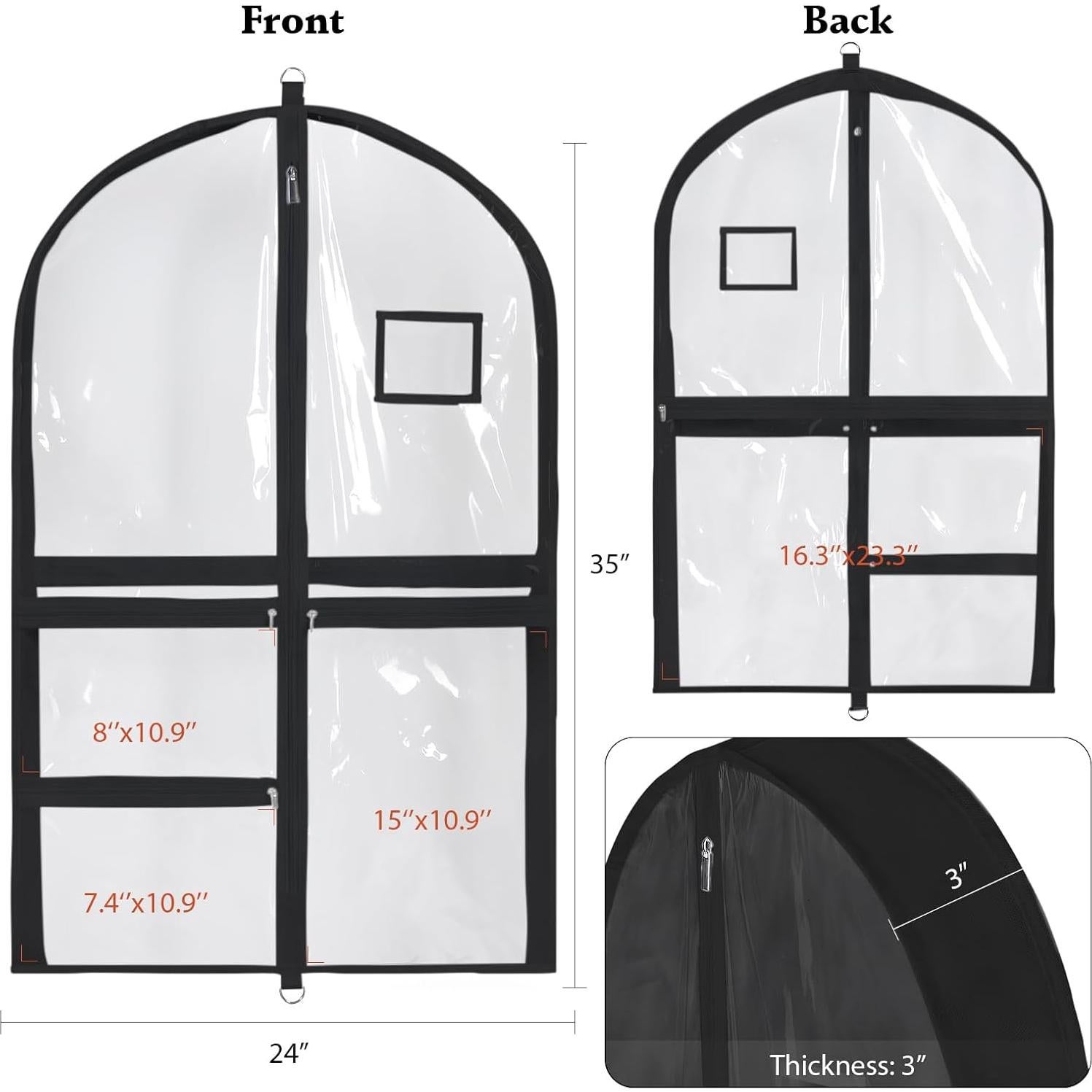 Bolsas de Vestuario Univivi 89 cm PVC Transparentes con Cremallera