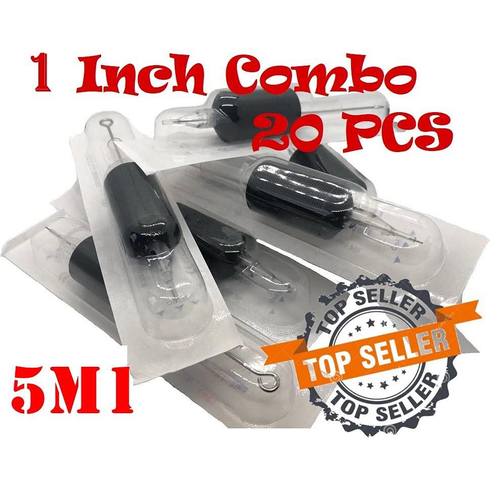Tatmax 20PCS Agujas y Tubos de Tatuaje Desechables 25mm