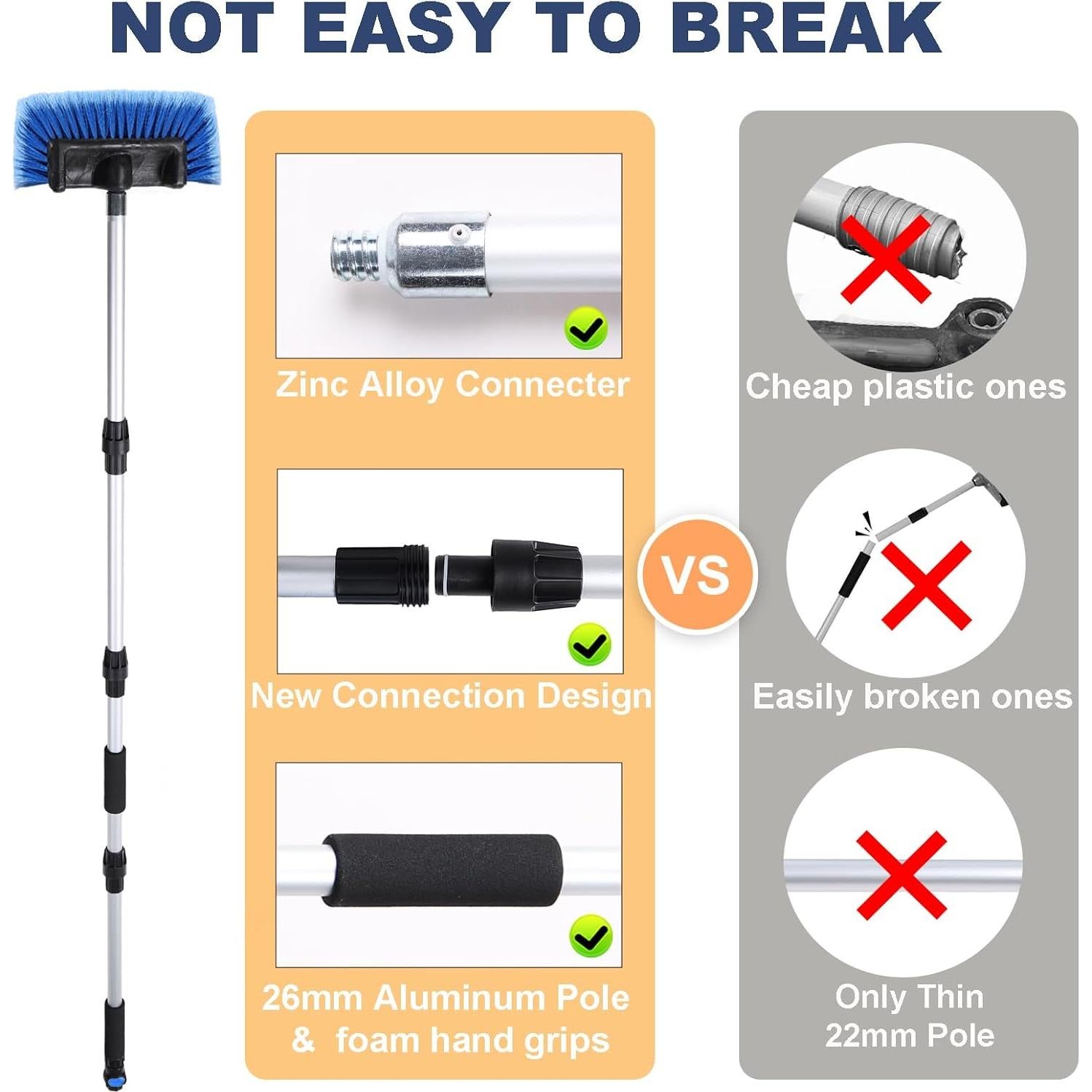 Cepillo de Lavado de Autos NAVAPAL 69" con Mango Extensible