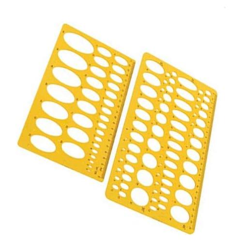 Plantilla de Regla Geométrica Rocutus 2 Piezas Plástico Amarillo