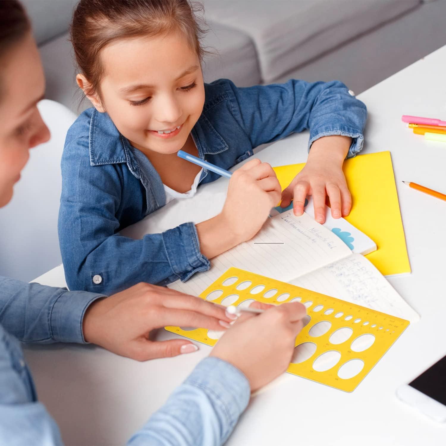 Plantilla de Regla Geométrica Rocutus 2 Piezas Plástico Amarillo