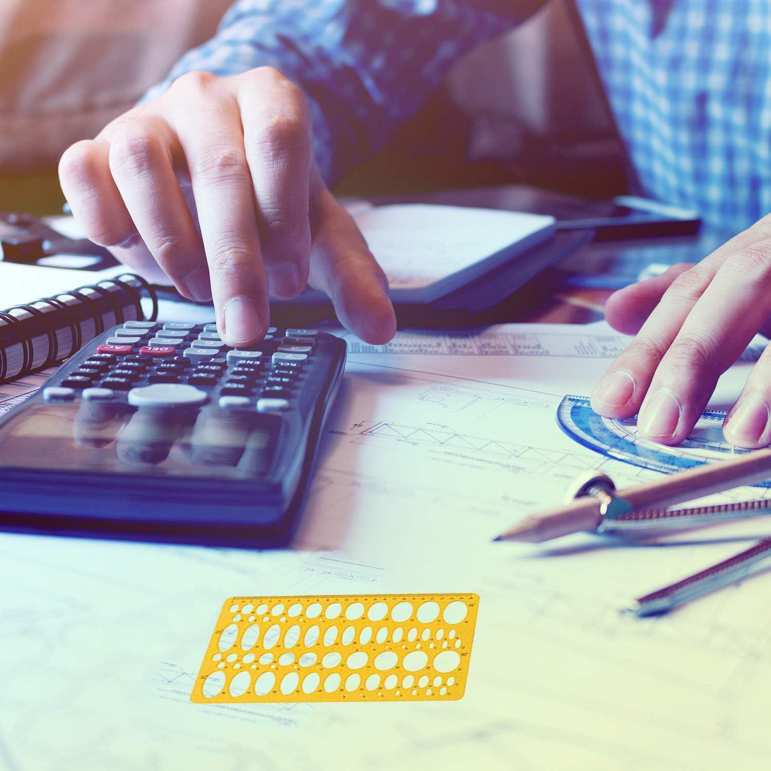 Plantilla de Regla Geométrica Rocutus 2 Piezas Plástico Amarillo