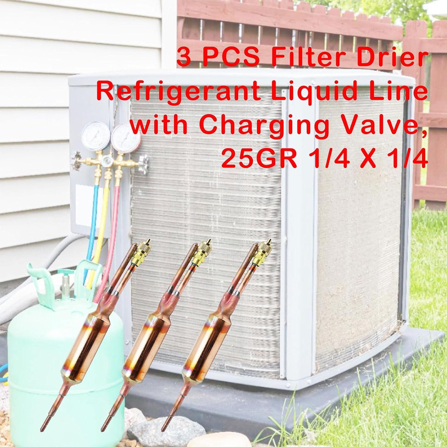 Filtro Secador Líquido Refrigerante REAXOAL 3PCS 1/4" con Válvula