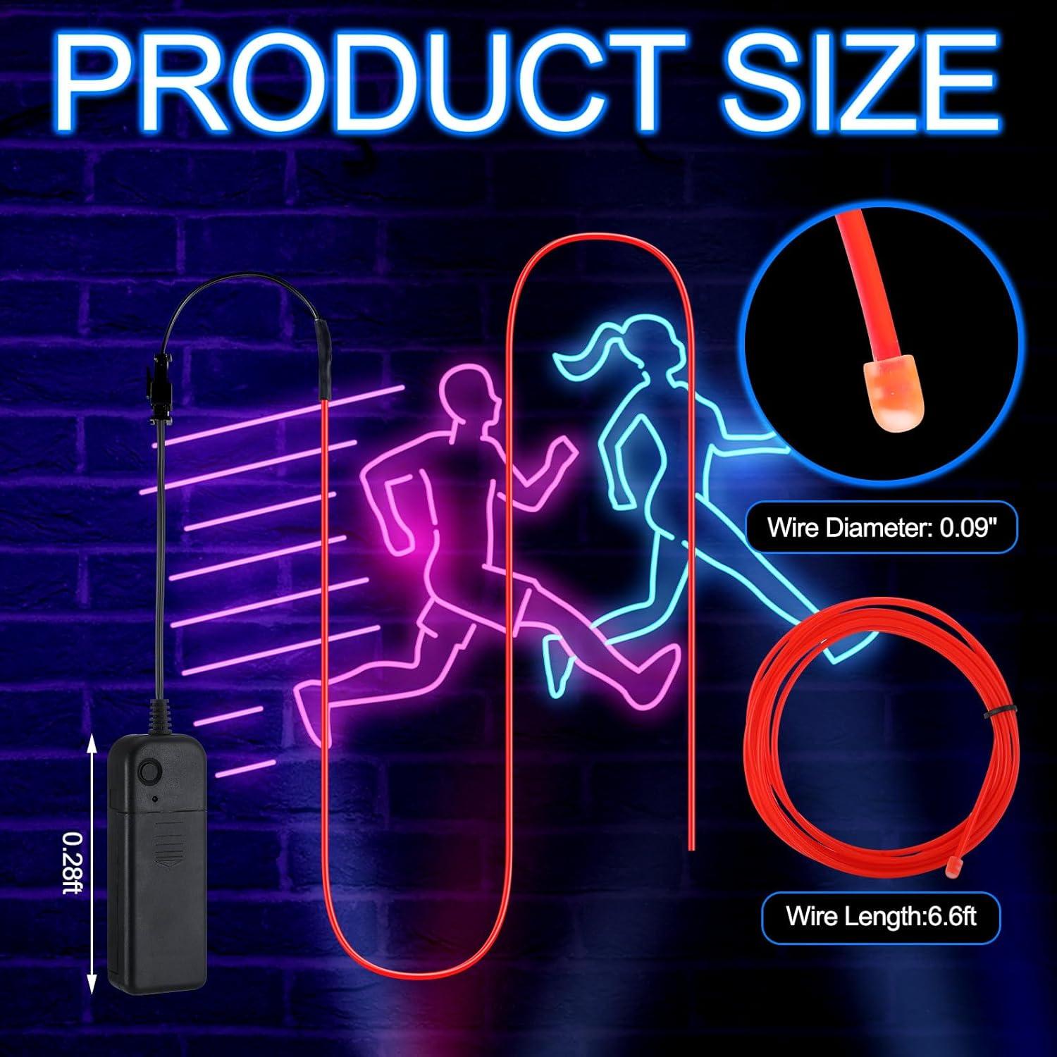 30 Luces Neón EL Wire 2m Cortables Retisee - 10 Colores