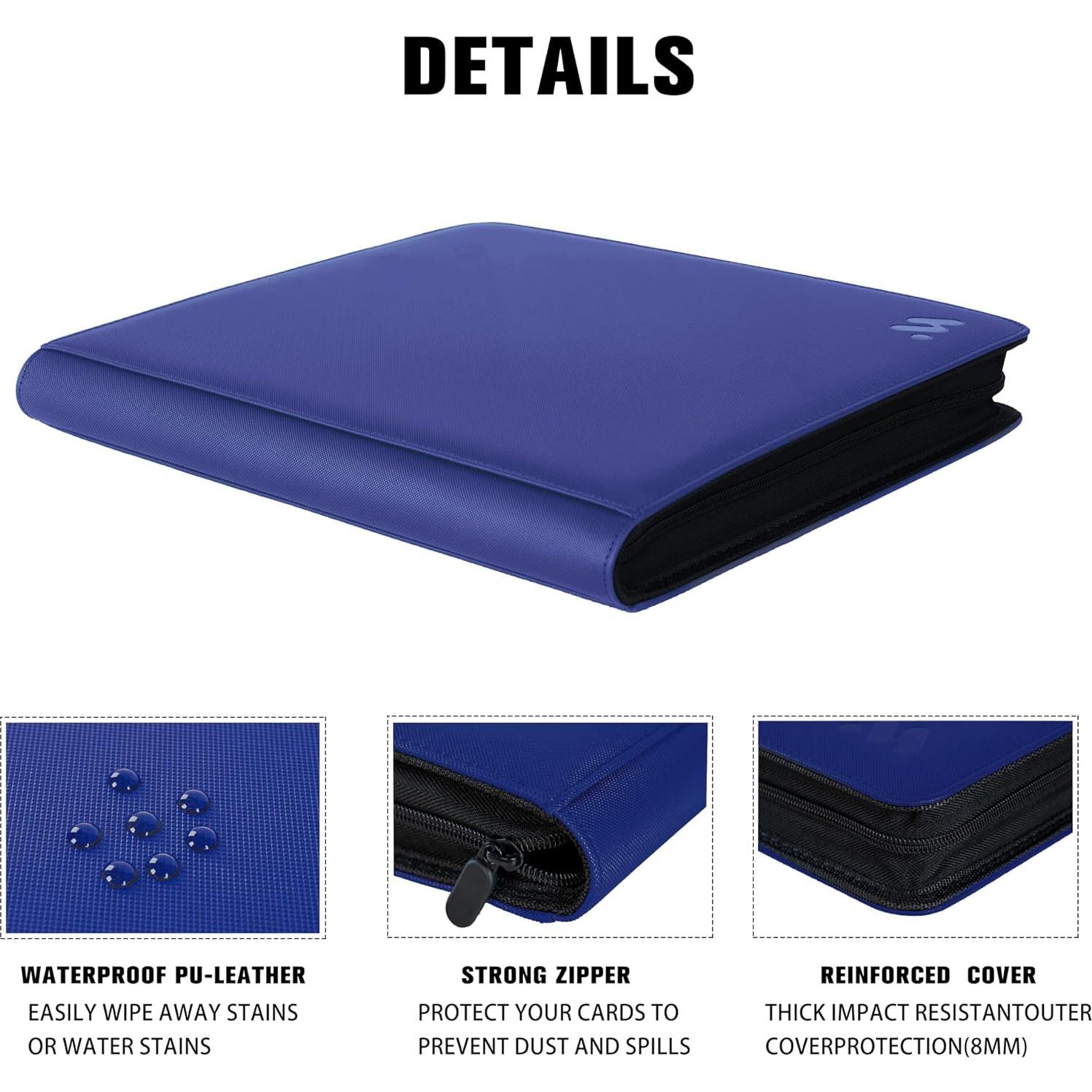 Carpeta de Tarjetas MORABTO 16 Bolsillos Azul 1024 Tarjetas