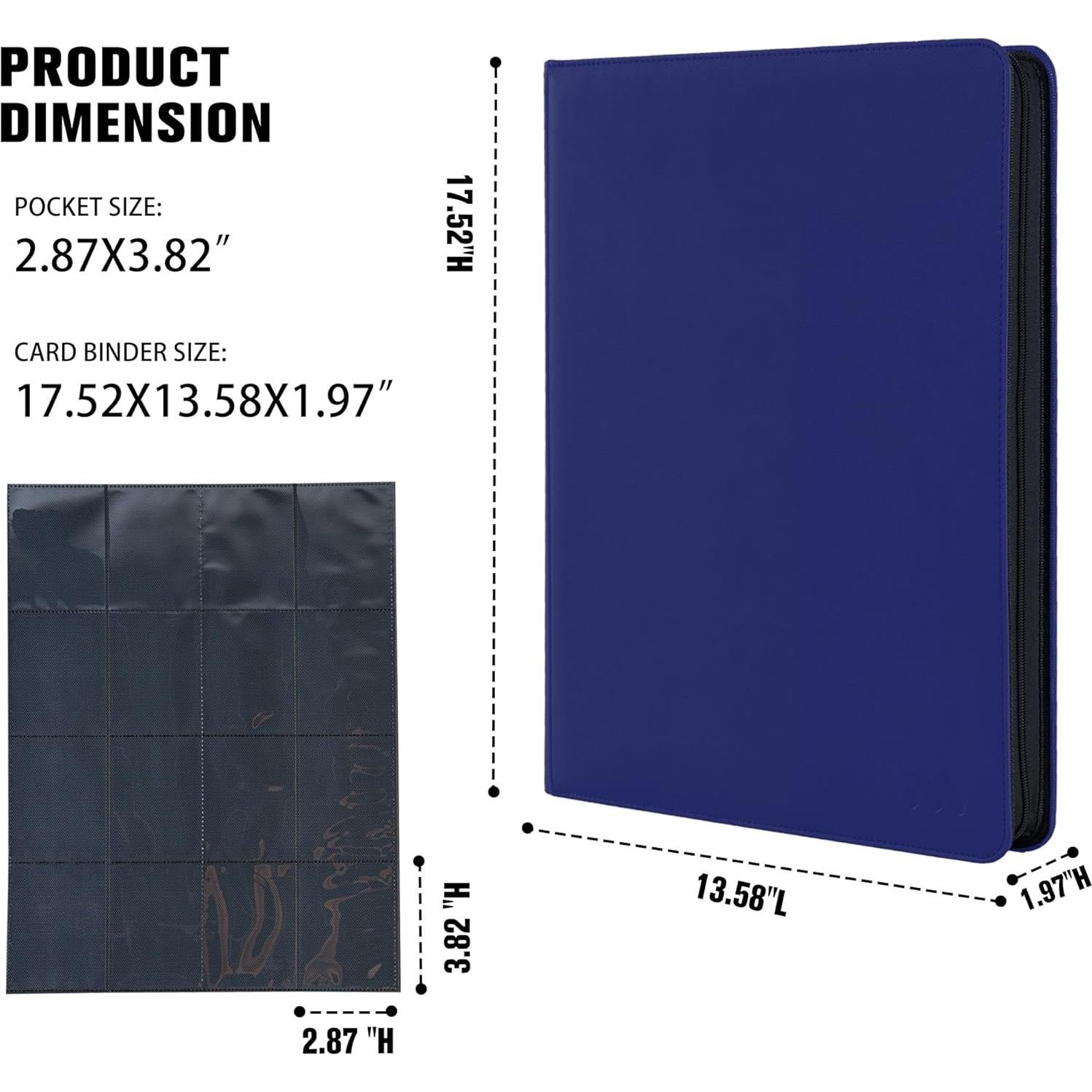 Carpeta de Tarjetas MORABTO 16 Bolsillos Azul 1024 Tarjetas