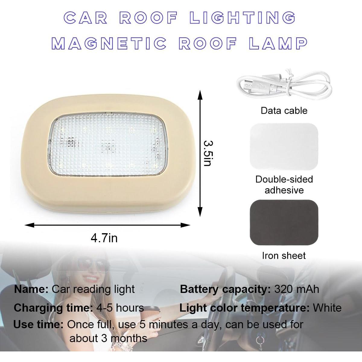 Luz de Techo Interior de Coche Ohleats Beige LED Recargable