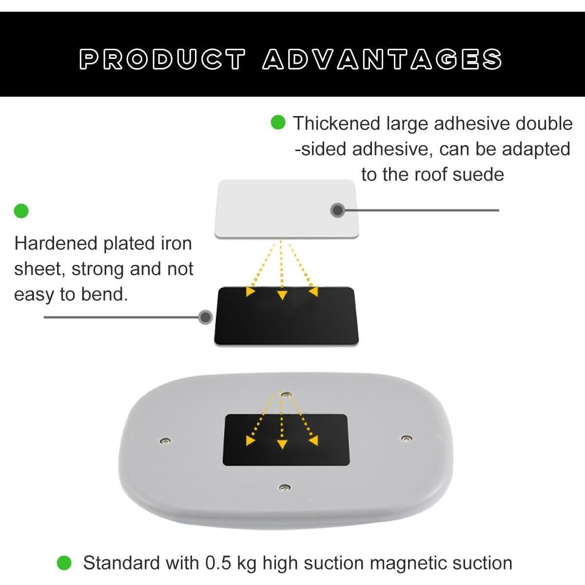 Luz de Techo Interior de Coche Ohleats Beige LED Recargable