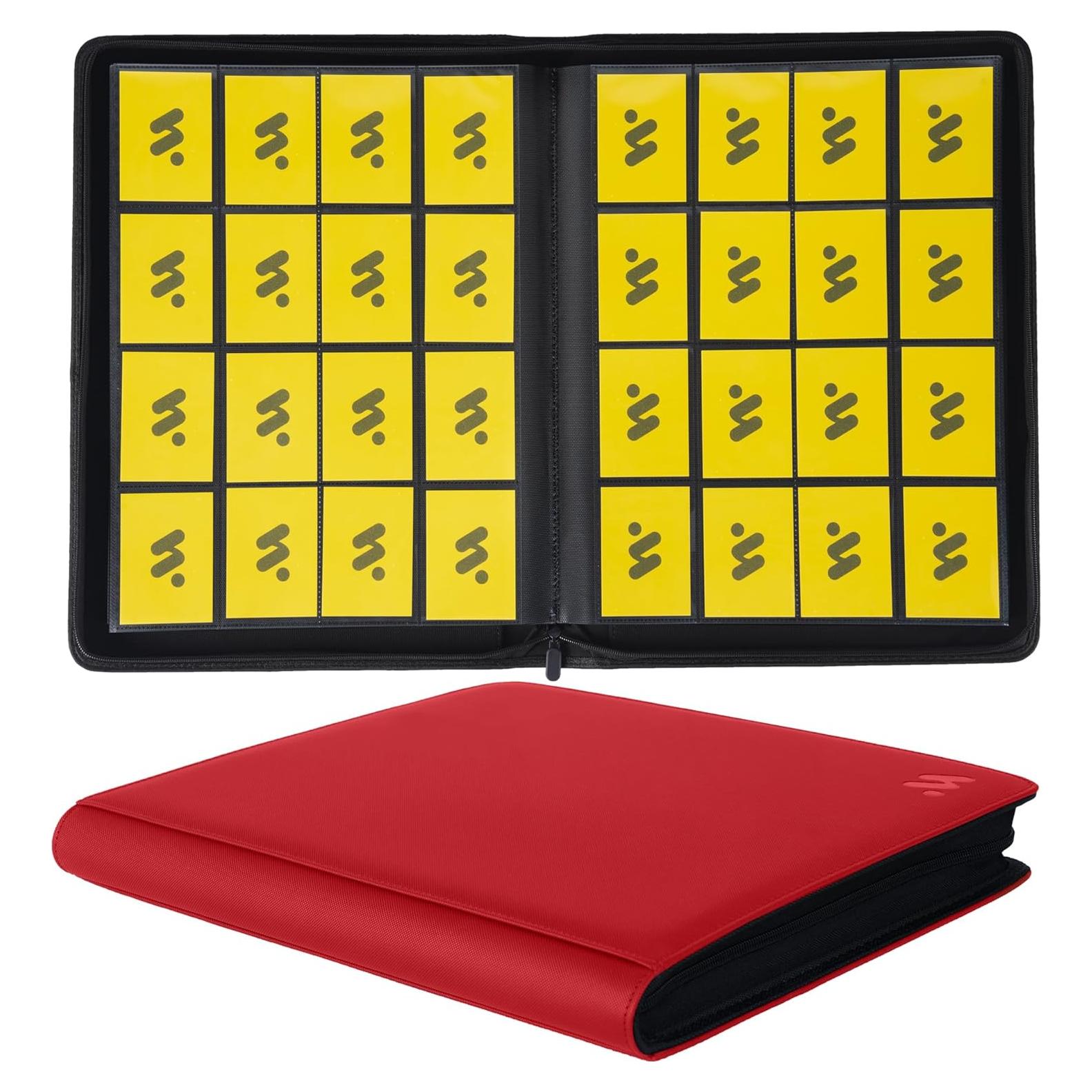 Carpeta de Tarjetas MORABTO 16 Bolsillos Rojo 1024 Tarjetas